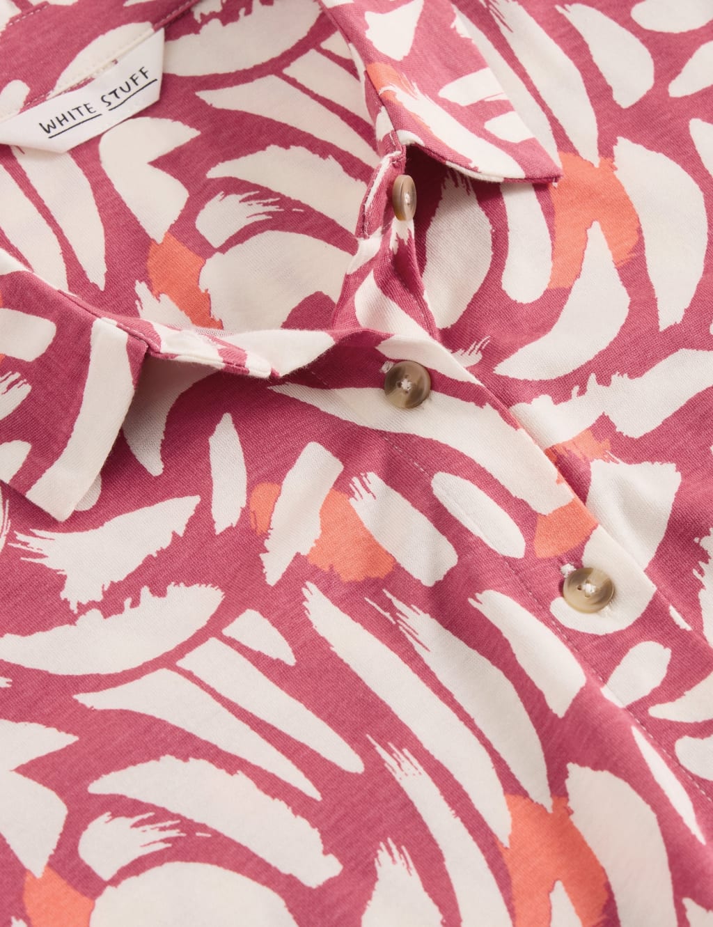 Cotton Modal Printed V Neck Midi Shirt Dress 6 of 6