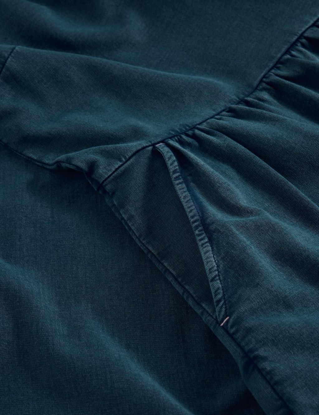 Denim Notch Neck Knee Length Tea Dress 6 of 6