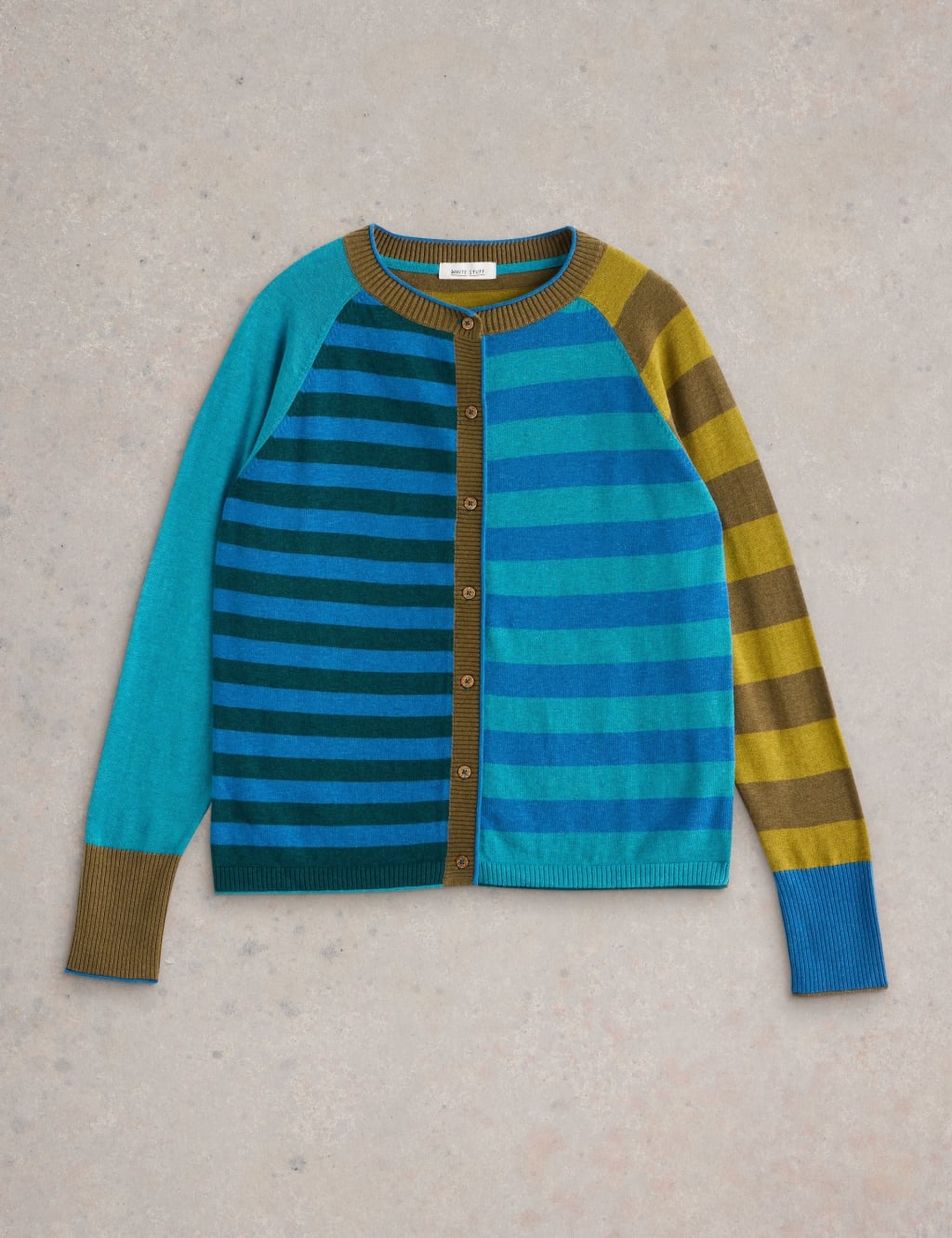 Cotton Blend Striped Crew Neck Jumper 2 of 7
