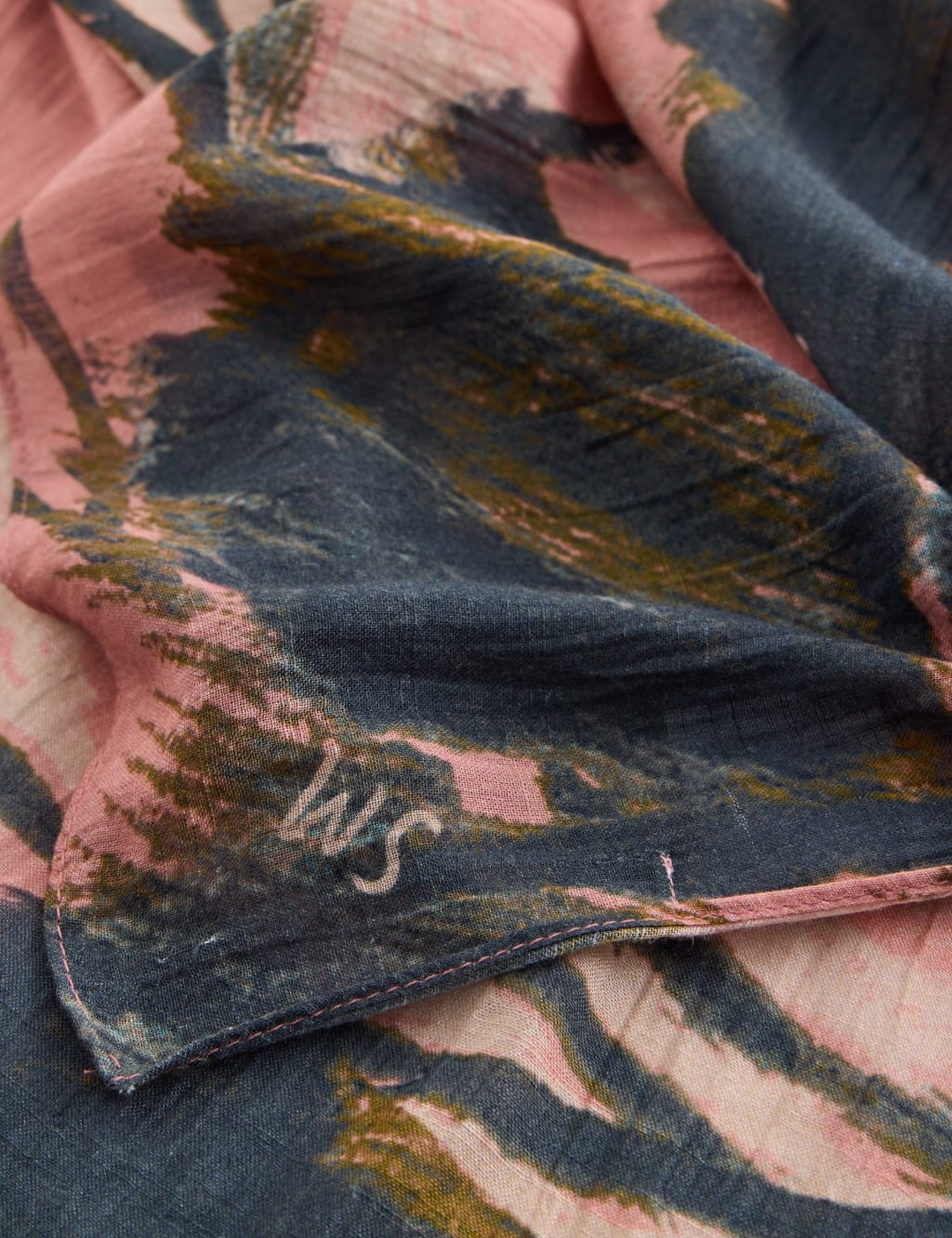 Cotton Blend Floral Scarf 3 of 3