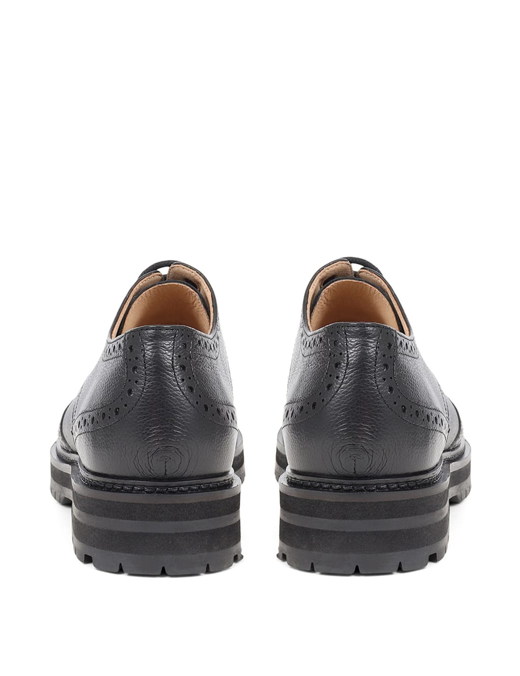 Leather Lace Up Flatform Brogues