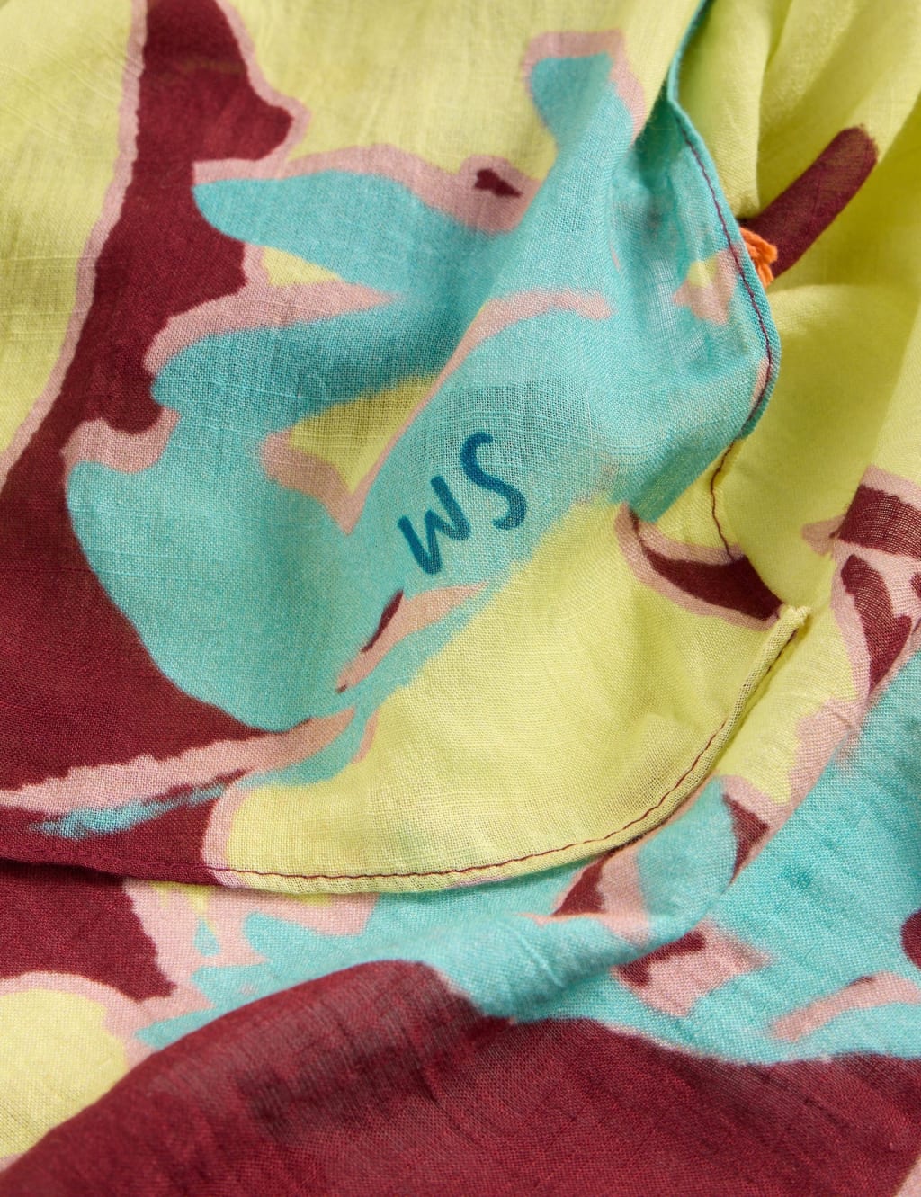 Cotton Blend Floral Scarf 3 of 3