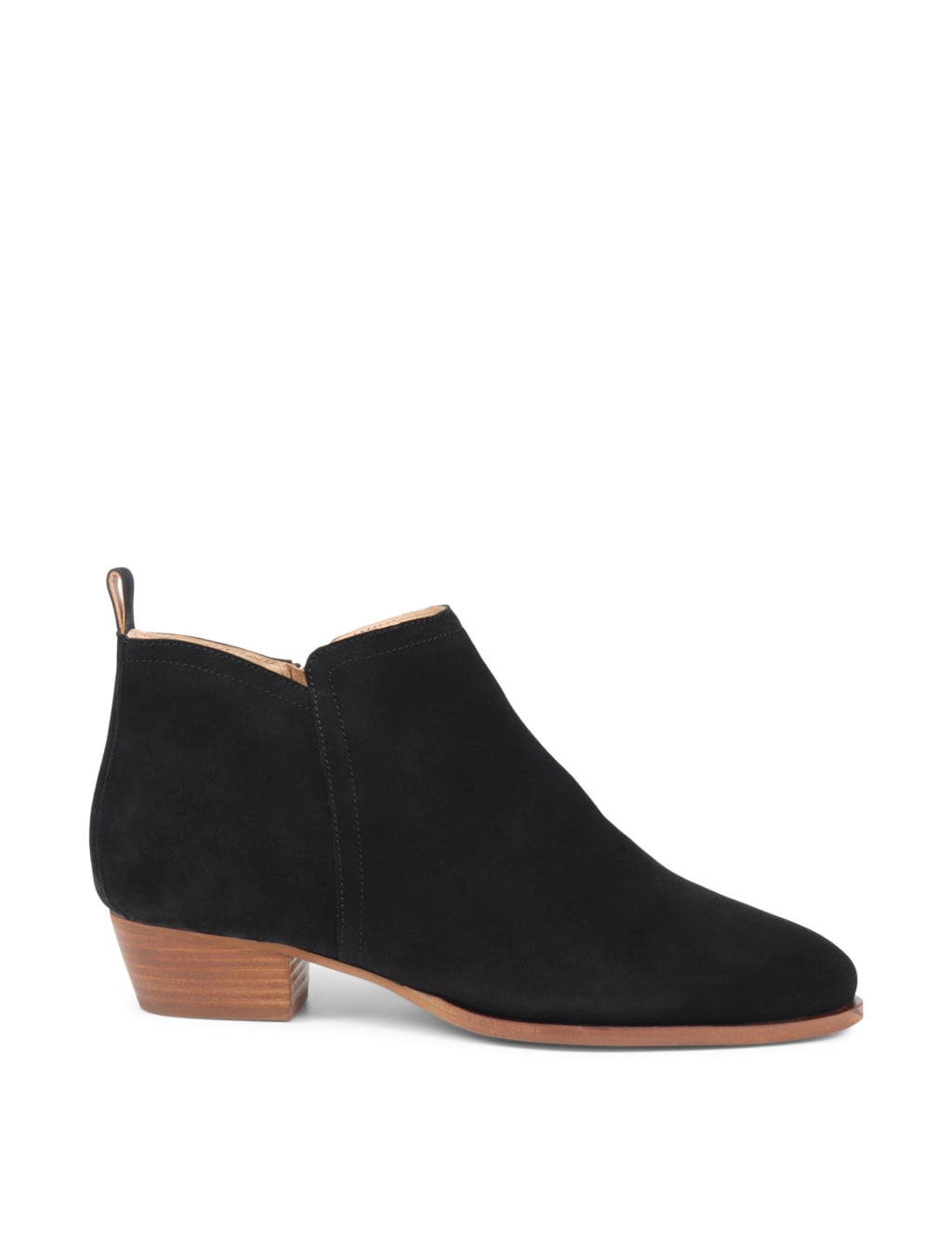 Suede Block Heel Round Toe Ankle Boots
