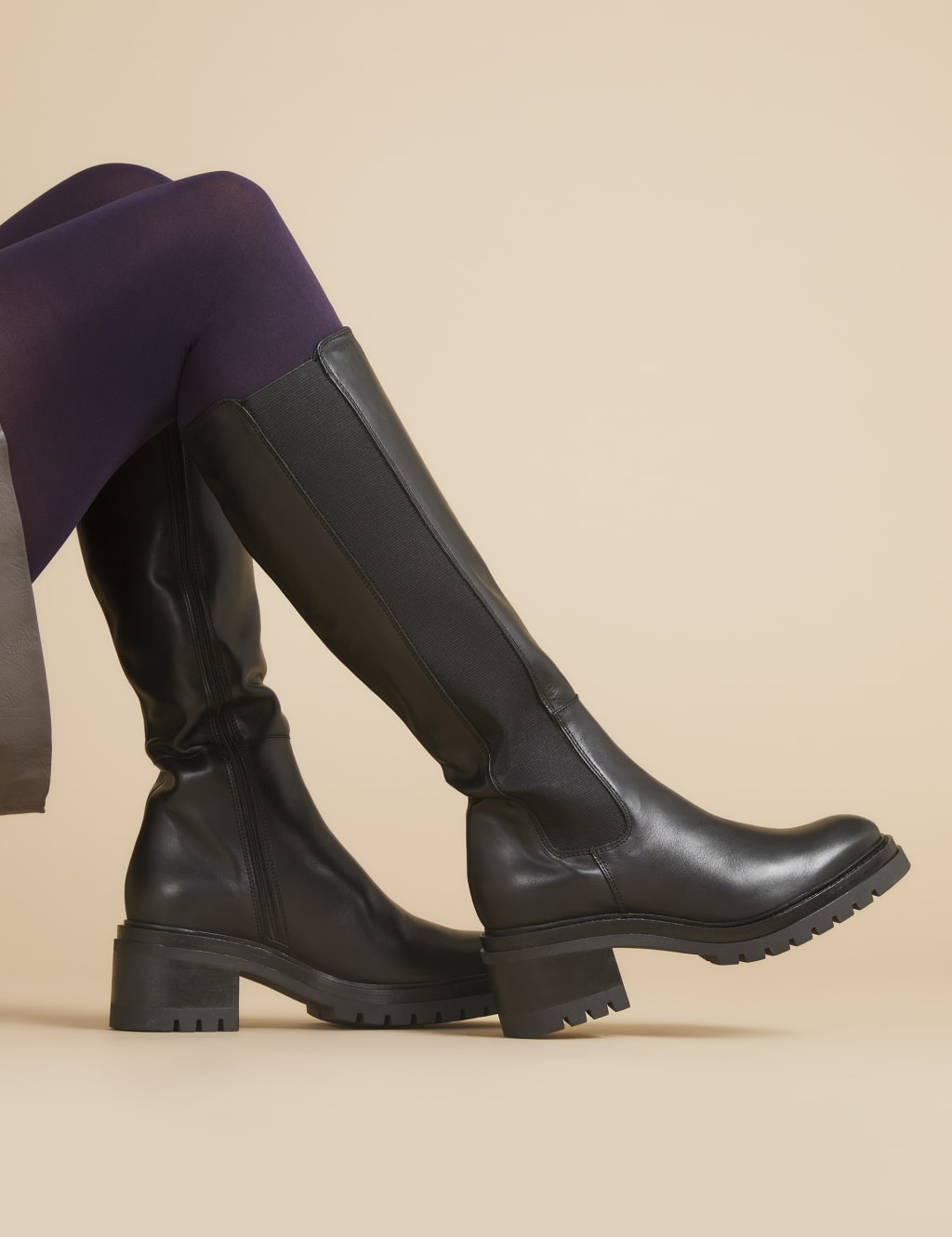 Womens block heel knee high boots new arrivals