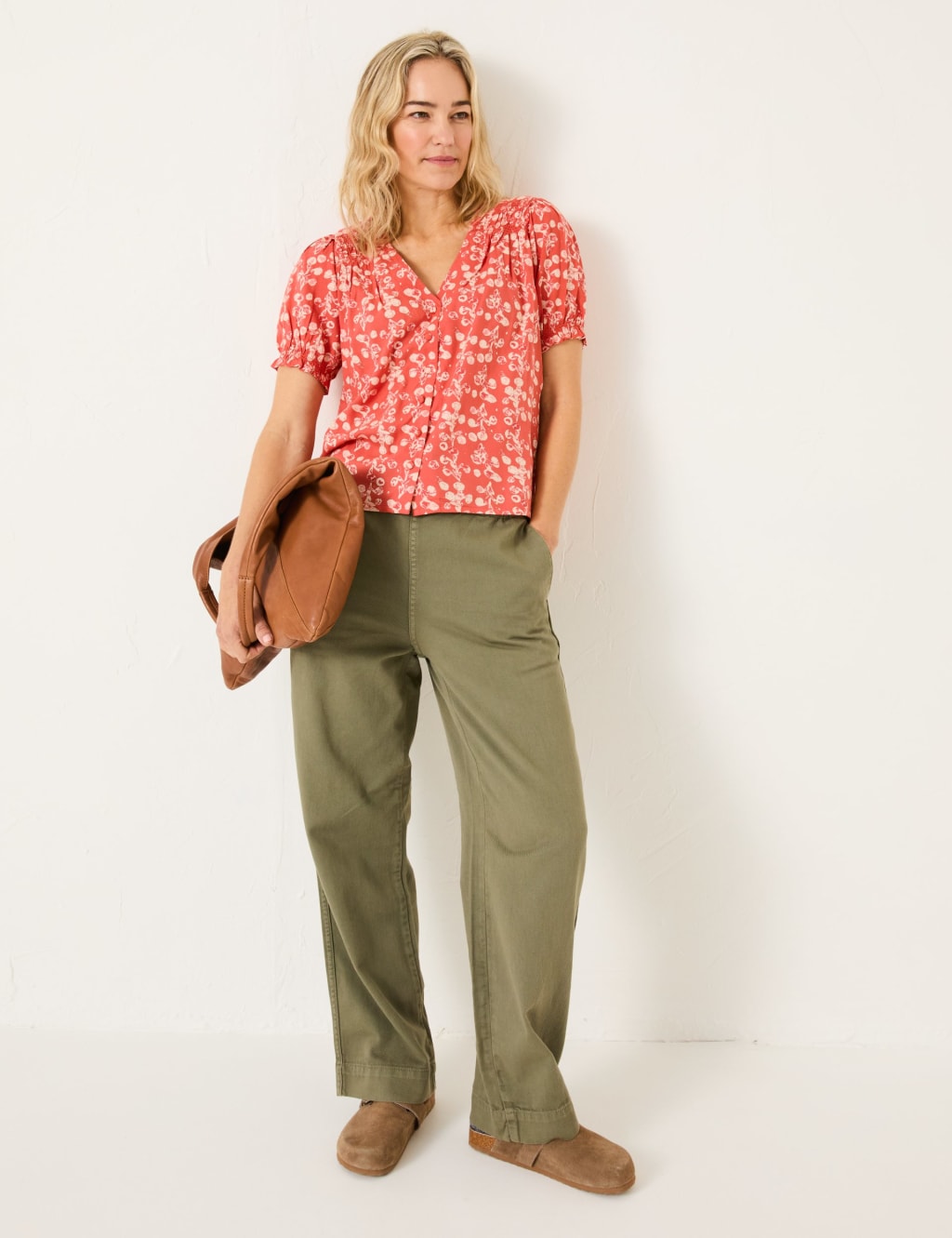 Floral V-Neck Shirred Detail Blouse 3 of 5