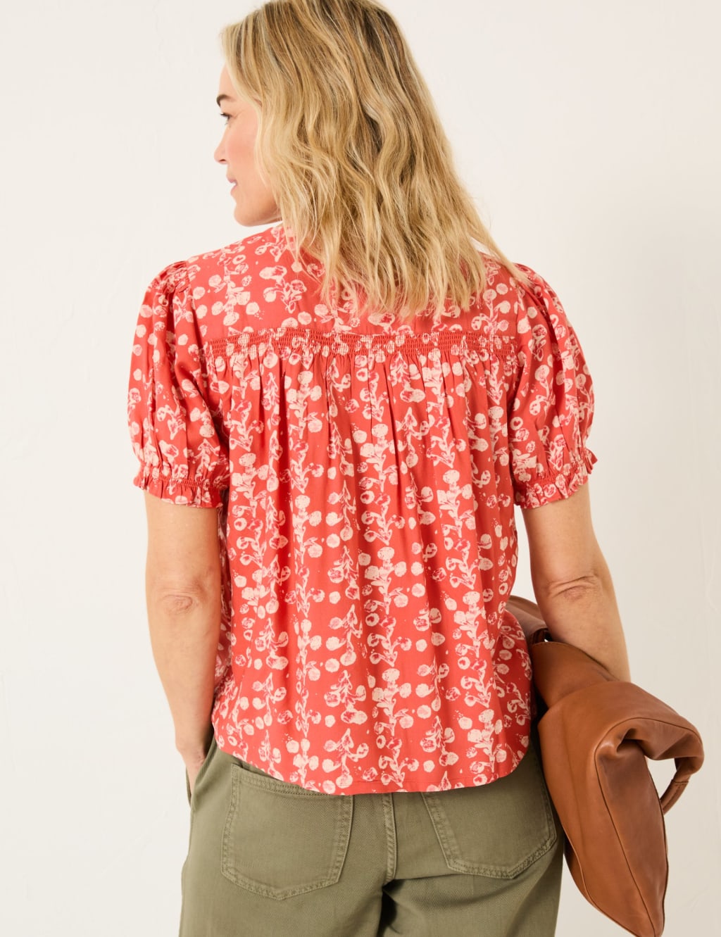 Floral V-Neck Shirred Detail Blouse 4 of 5