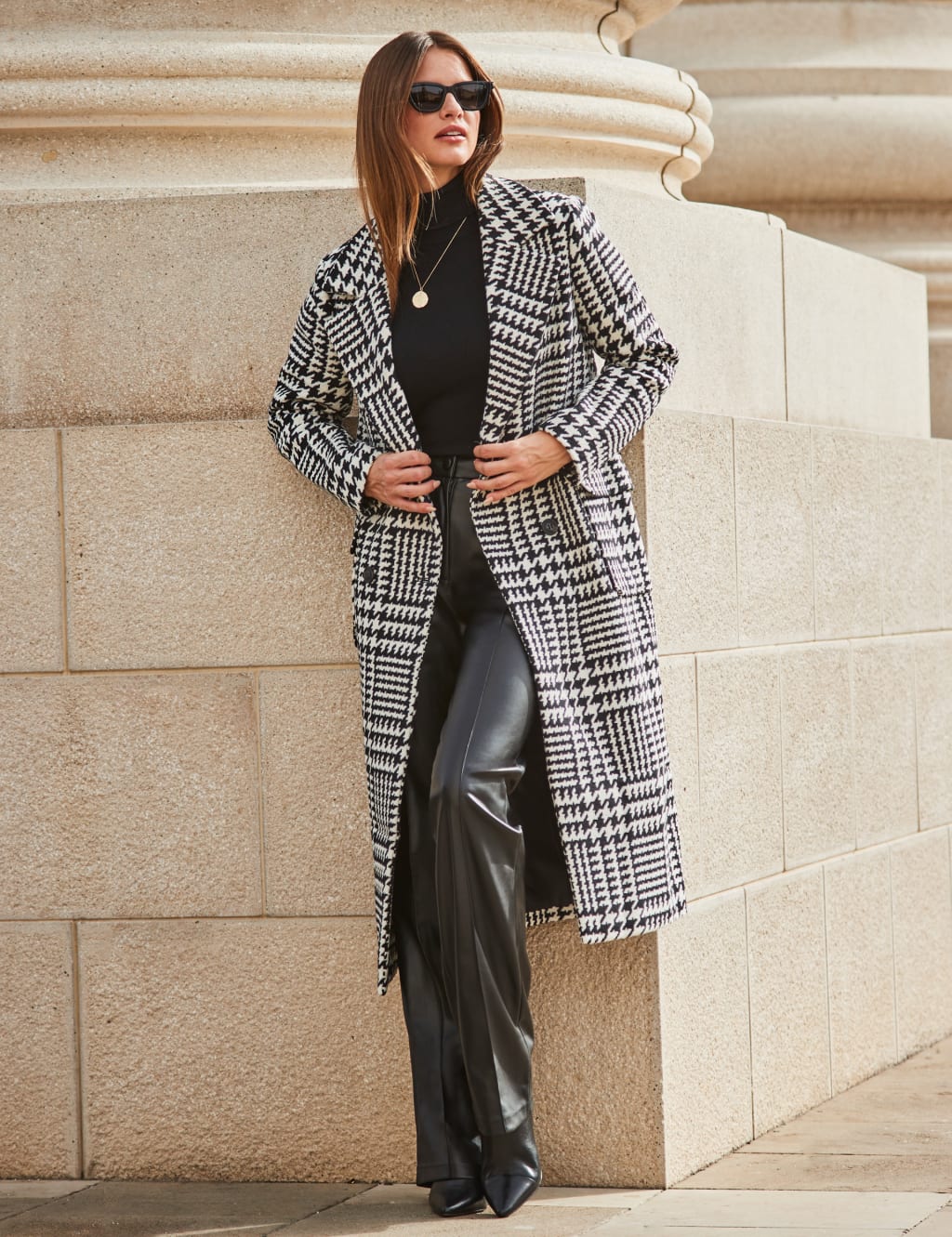 Checked Longline Tailored Coat SOSANDAR M S
