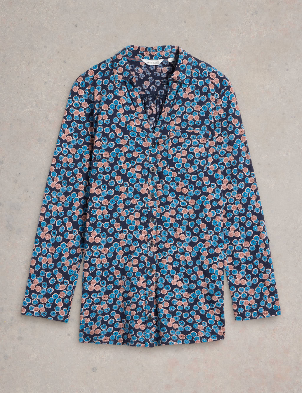 Pure Cotton Leaf Print Longline Shirt 2 of 6