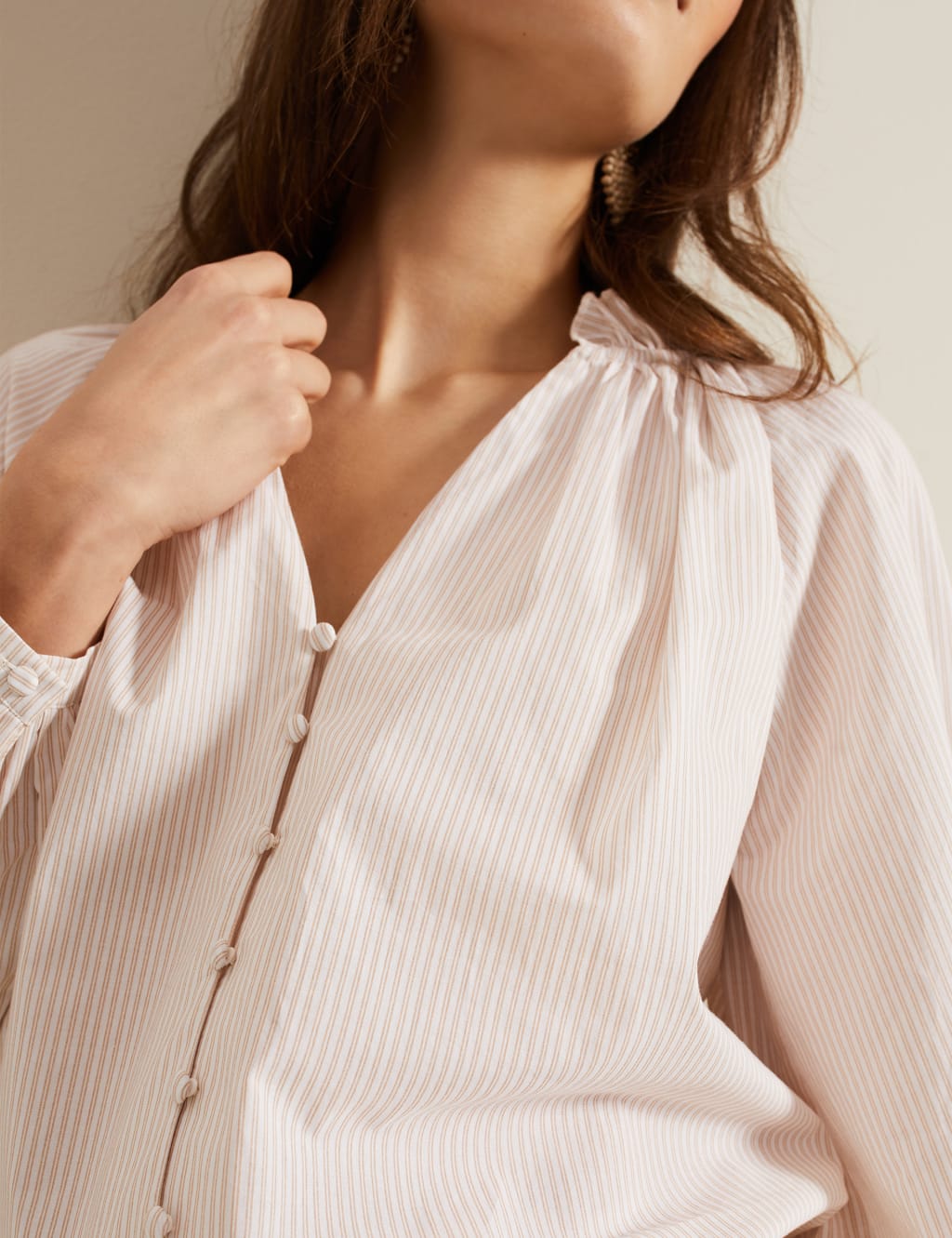 Pure Cotton Striped Notch Neck Shirt 6 of 6