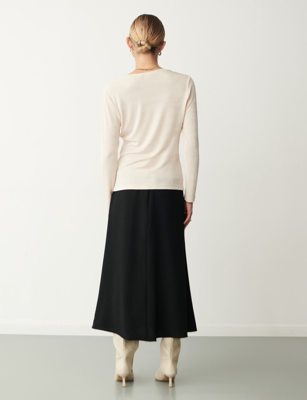 Crepe Midaxi A Line Skirt
