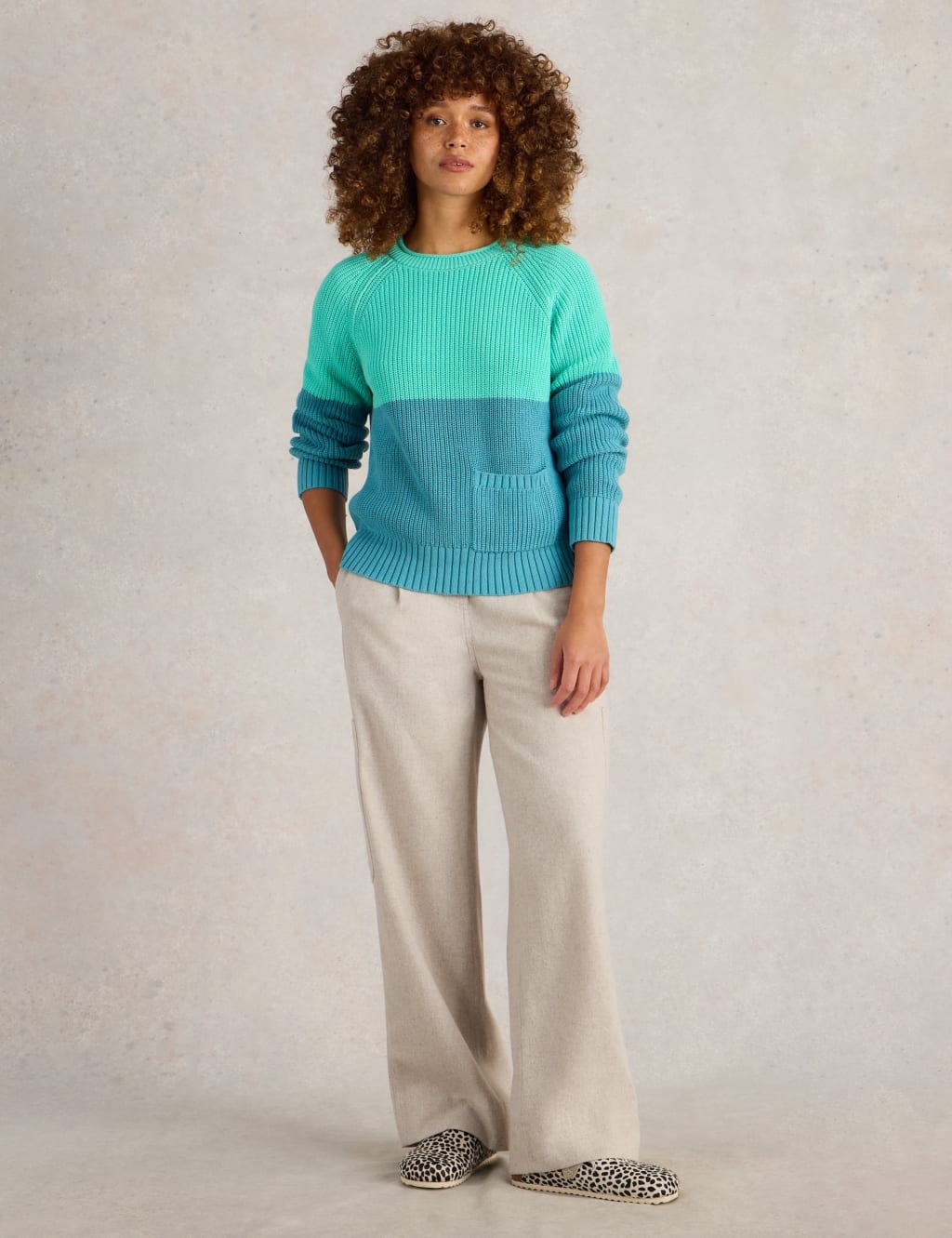 Pure Cotton Textured Crew Neck Jumper 3 of 6