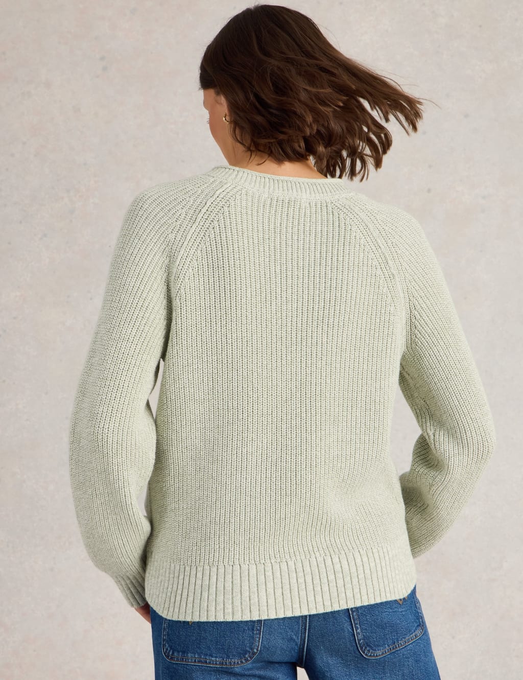 Pure Cotton Textured Crew Neck Jumper 4 of 6