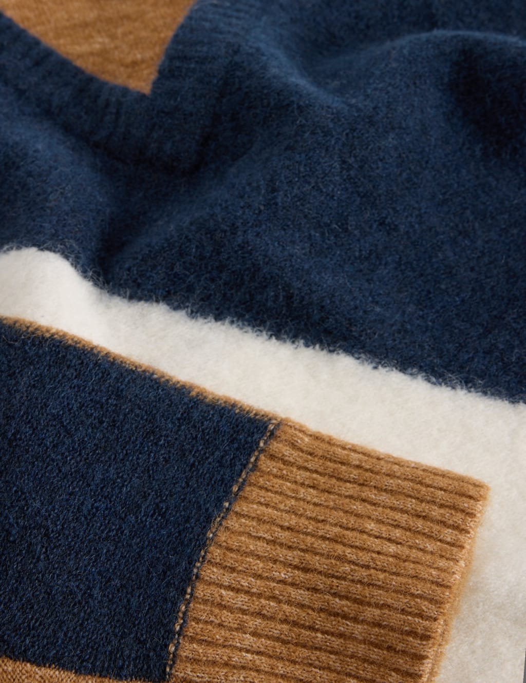 Wool Blend Colour Block V-Neck Relaxed Jumper 6 of 6