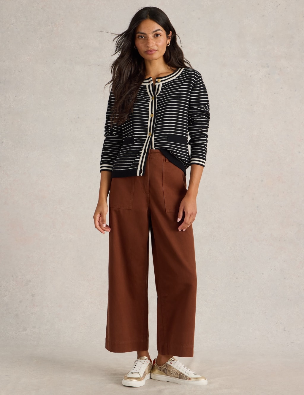 Pure Cotton Striped Button Front Cardigan 3 of 6