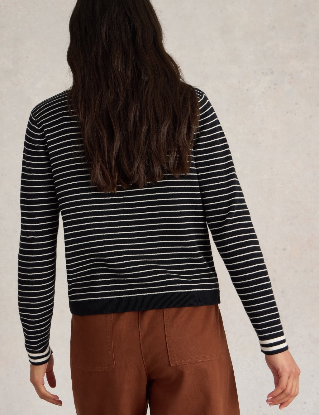 Pure Cotton Striped Button Front Cardigan 4 of 6