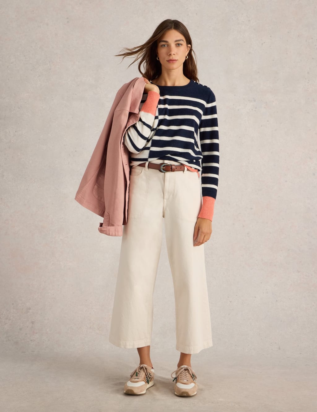 Wool Blend Striped Crew Neck Jumper 3 of 6