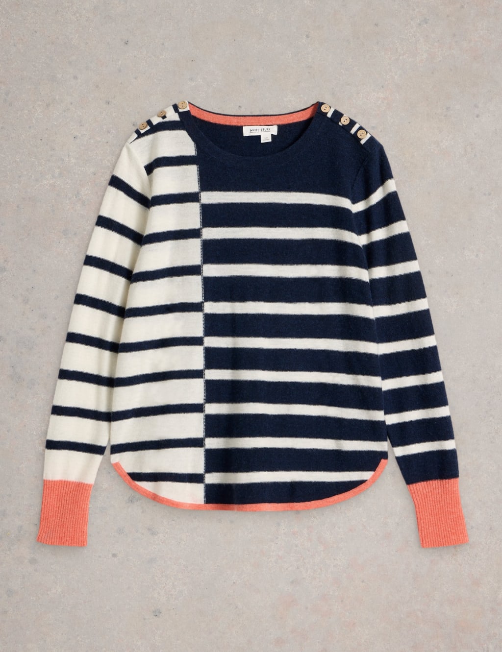 Wool Blend Striped Crew Neck Jumper 2 of 6