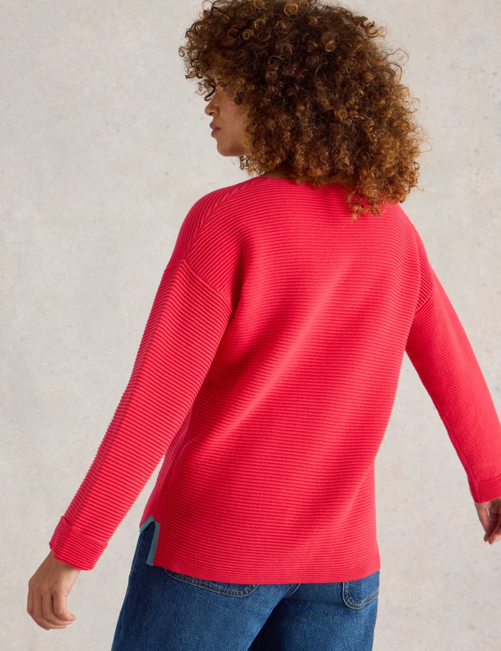 Pure Cotton Textured Crew Neck Jumper 3 of 6