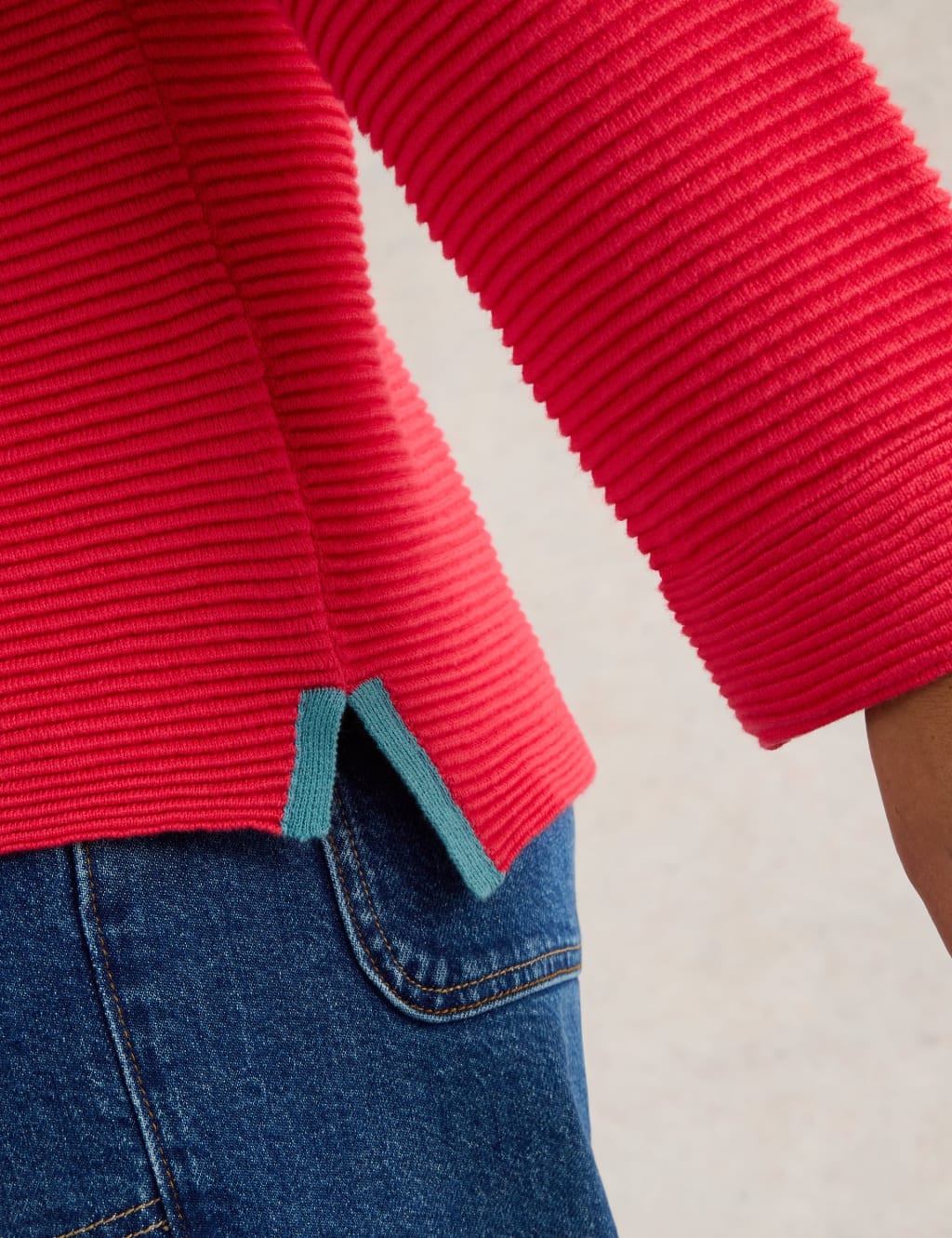 Pure Cotton Textured Crew Neck Jumper 5 of 6