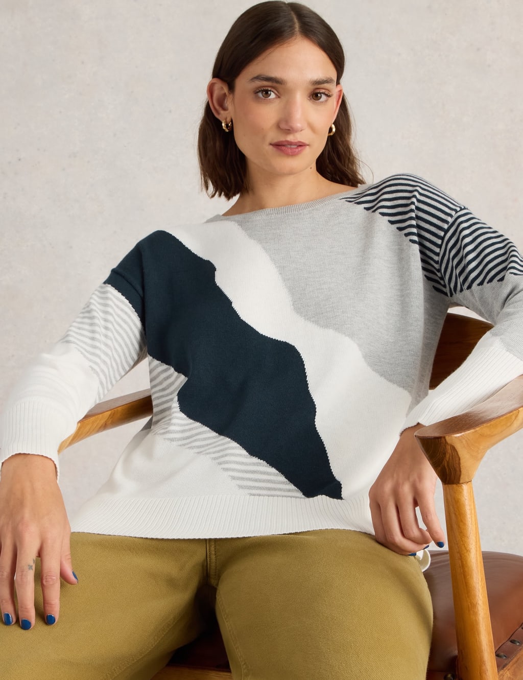 Cotton Blend Abstract Jumper 5 of 6