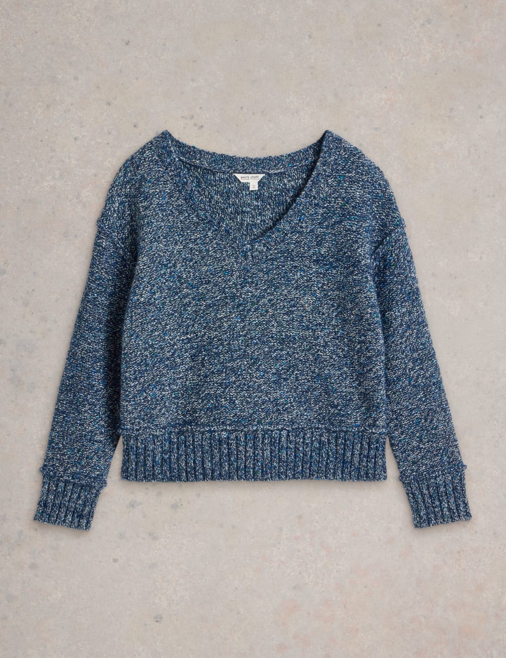 Cotton Rich Textured V-Neck Jumper 2 of 6