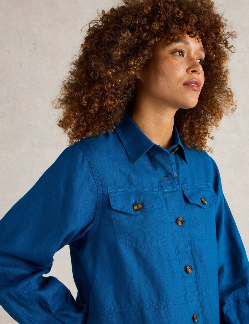 Pure Linen Lightweight Collared Jacket 3 of 6