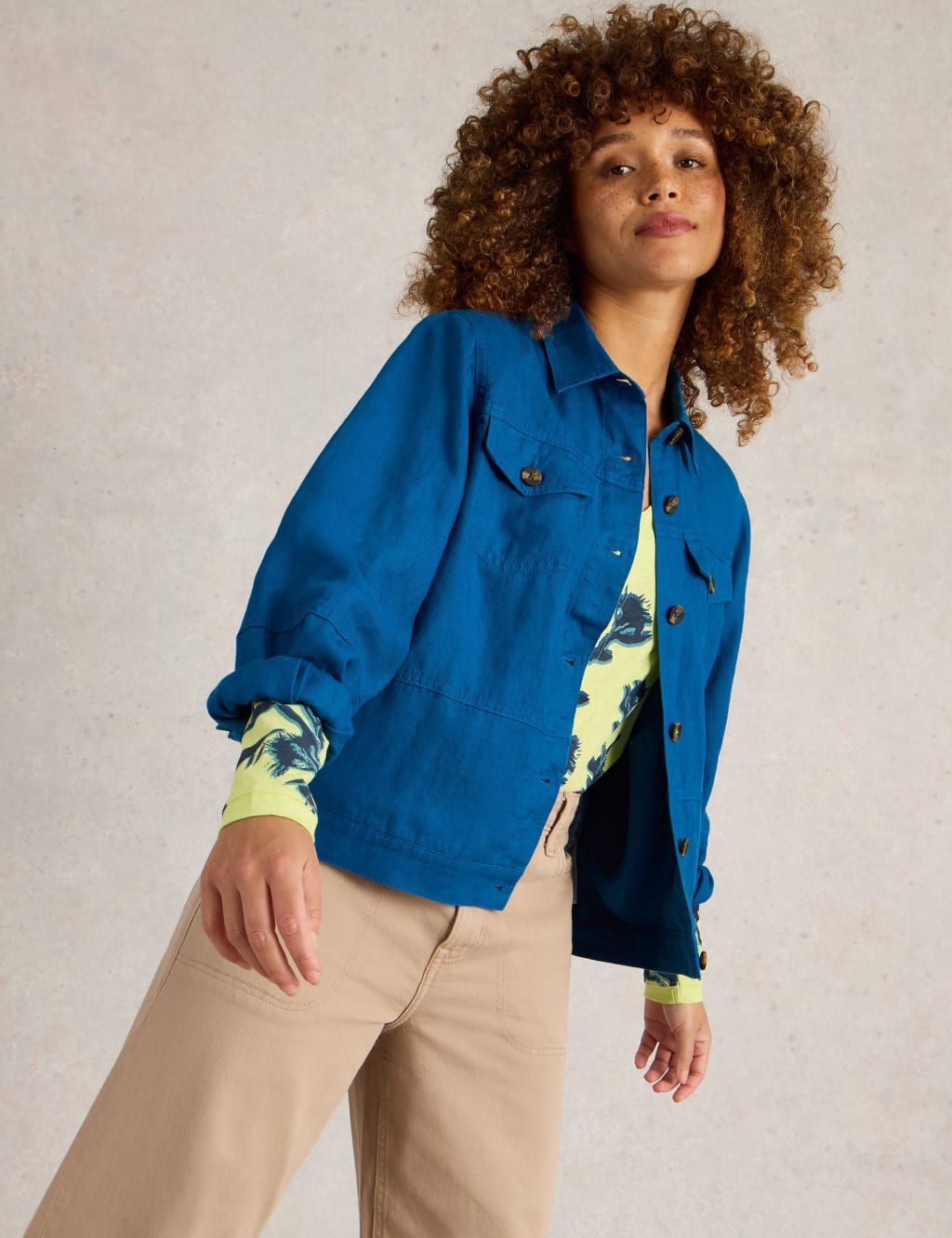 Pure Linen Lightweight Collared Jacket 5 of 6