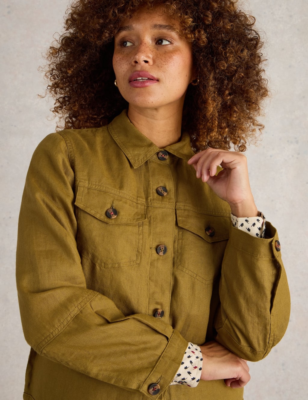 Pure Linen Lightweight Collared Jacket 5 of 6