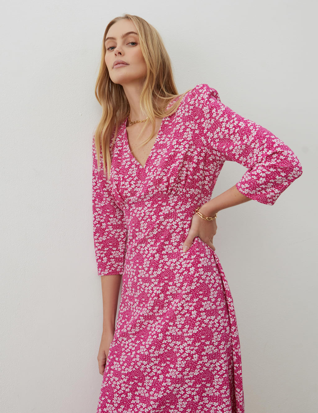 Floral V-Neck Midaxi Waisted Dress | Finery London | M&S