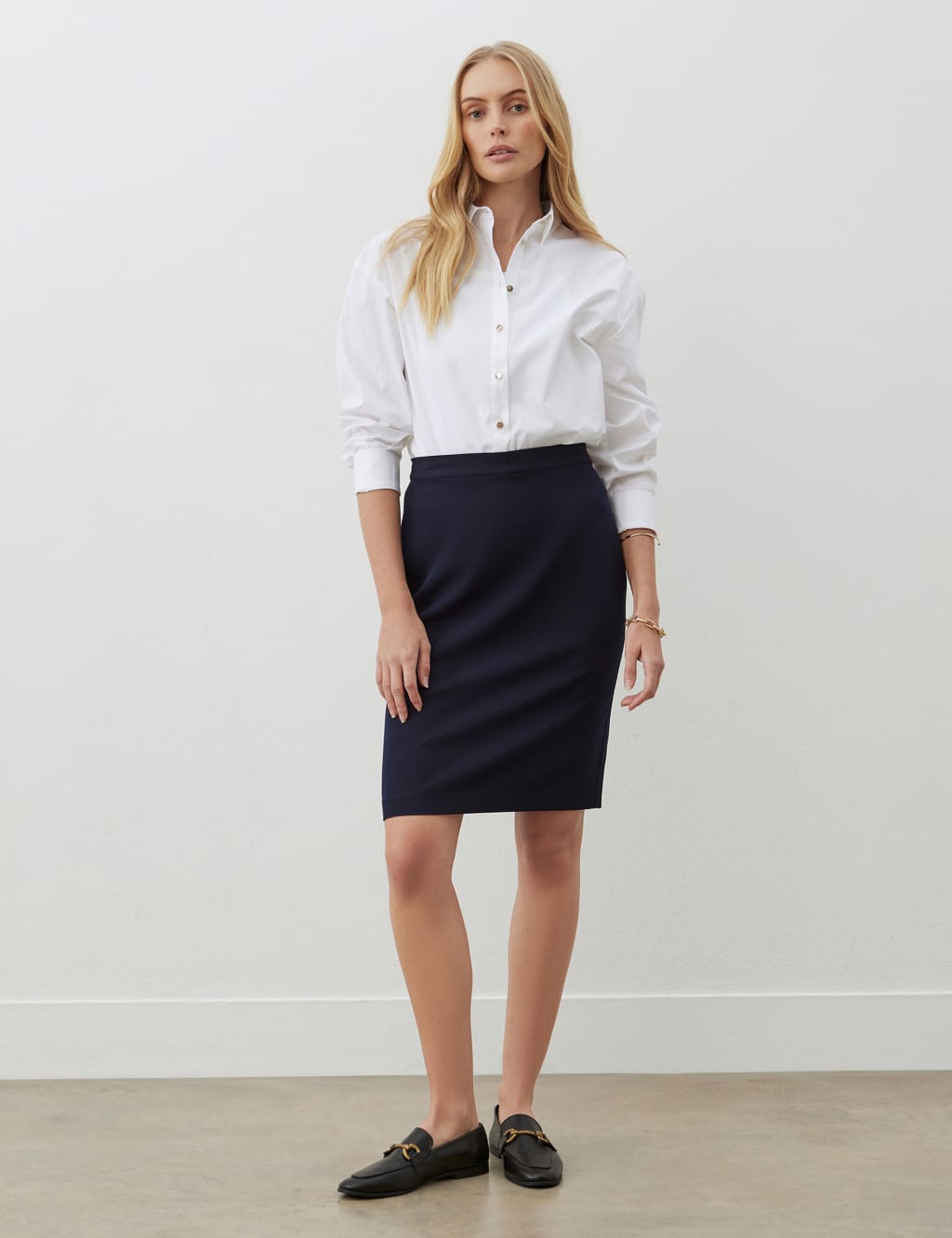 Split Back Knee Length Pencil Skirt 2 of 4