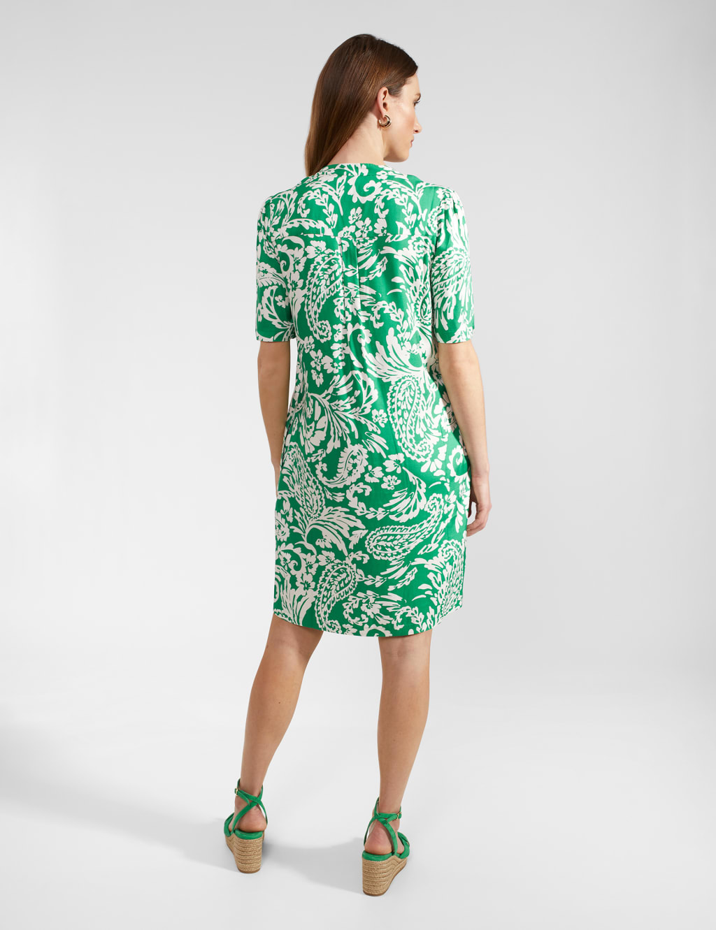 Floral Notch Neck Knee Length Shift Dress 4 of 7