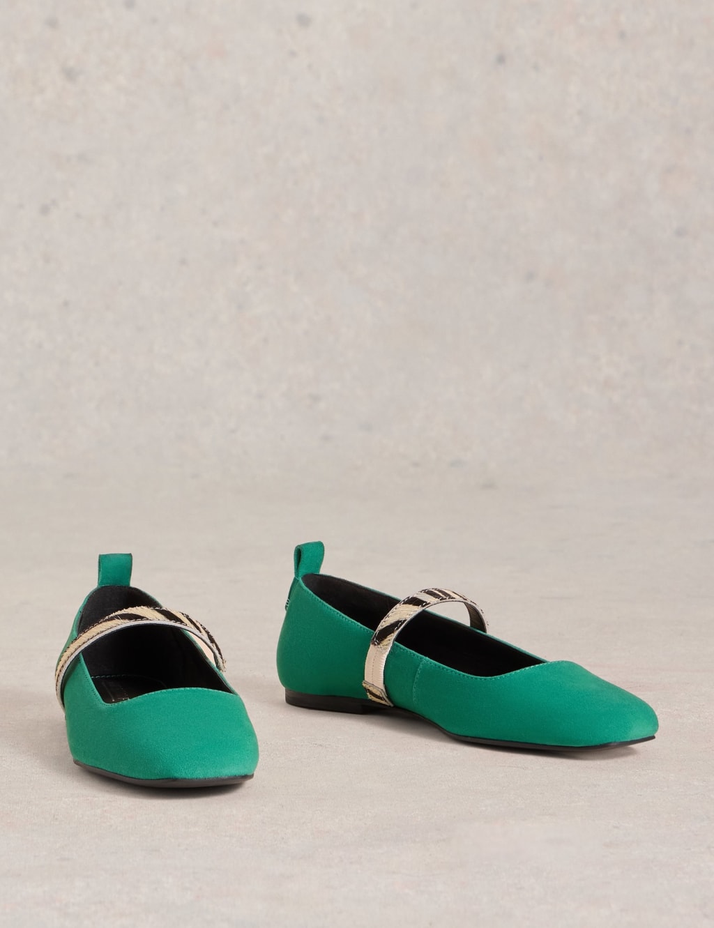 Leather Square Toe Ballerina Slippers 2 of 4