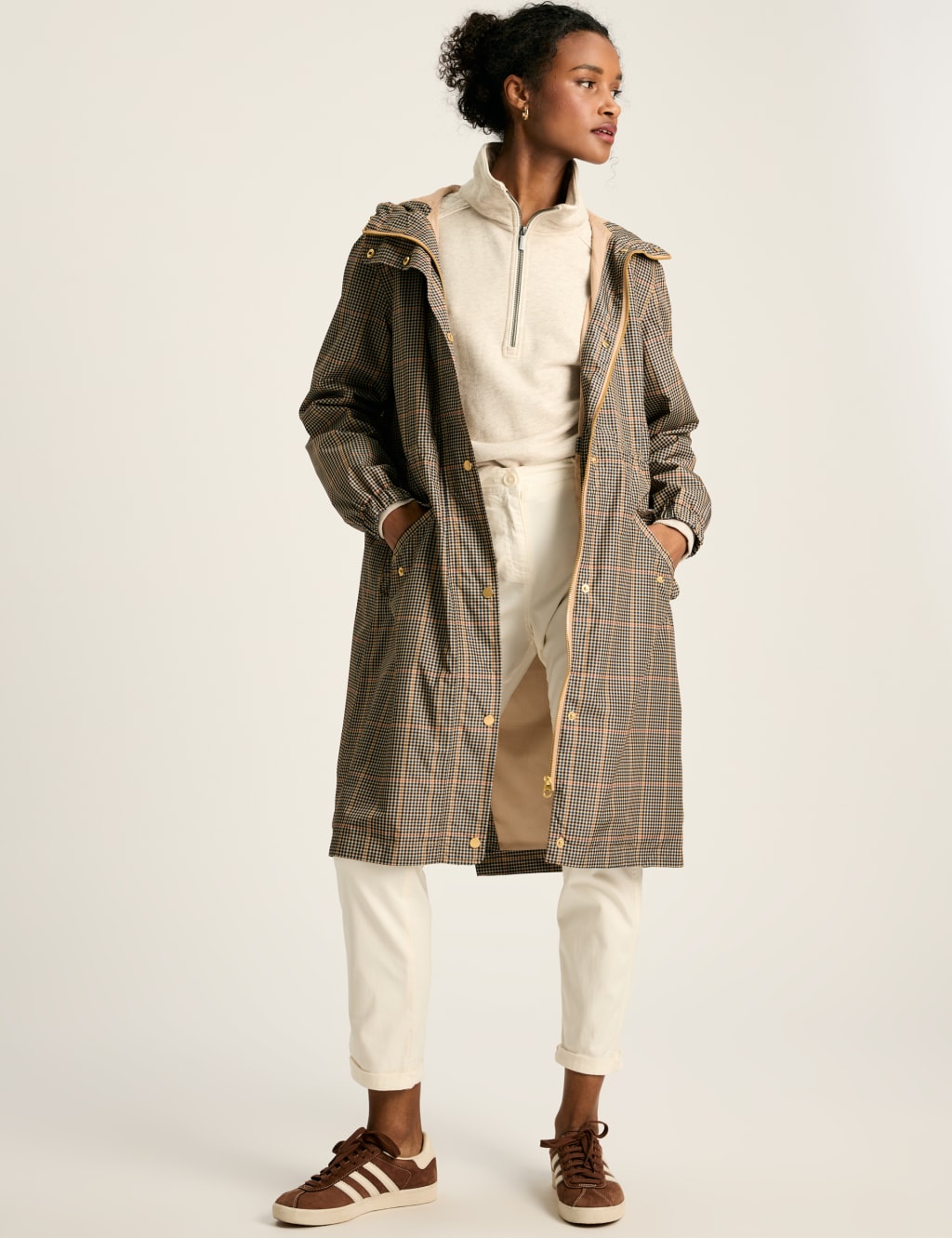 Waterproof Checked Lightweight Raincoat Joules M S