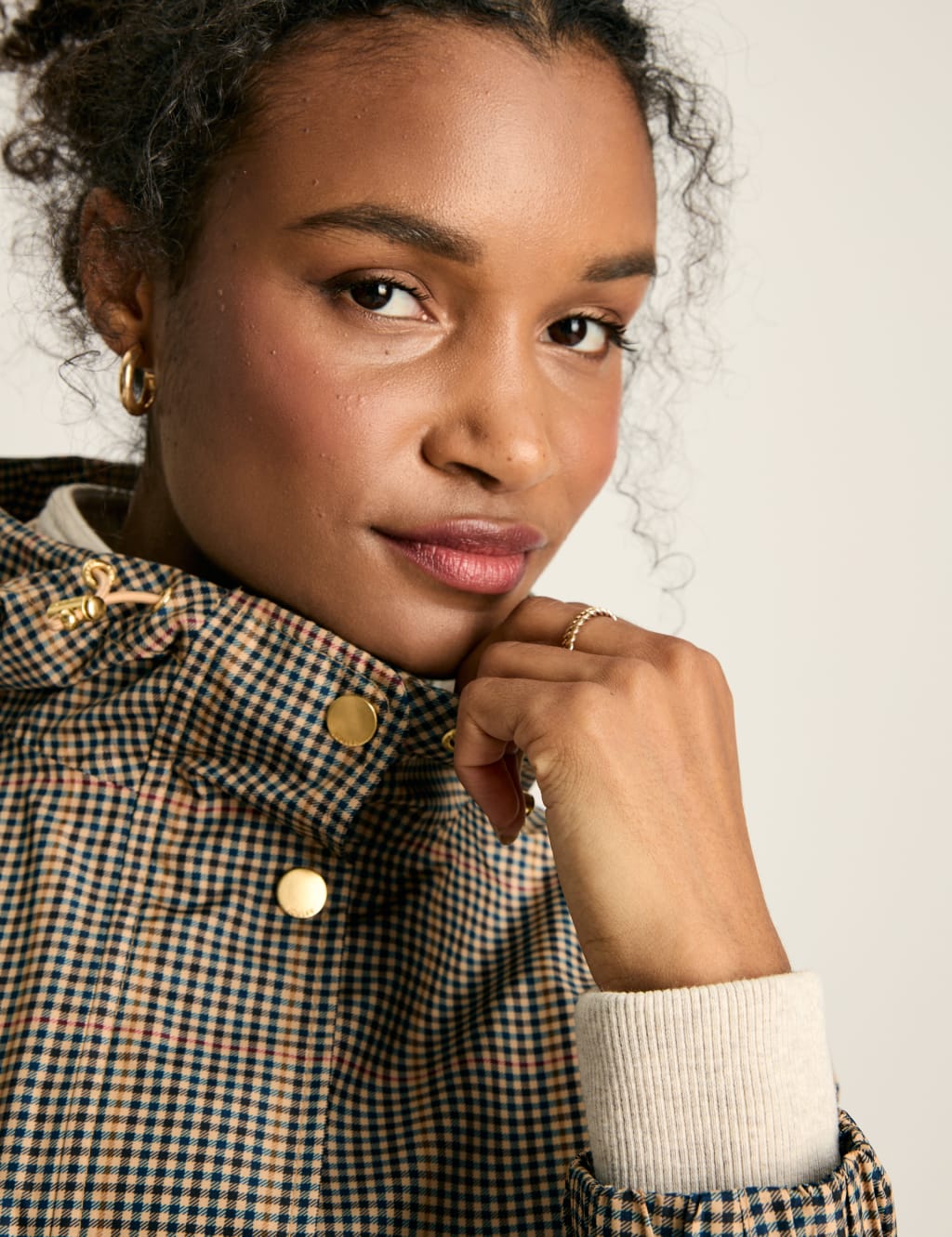 Waterproof Checked Lightweight Raincoat