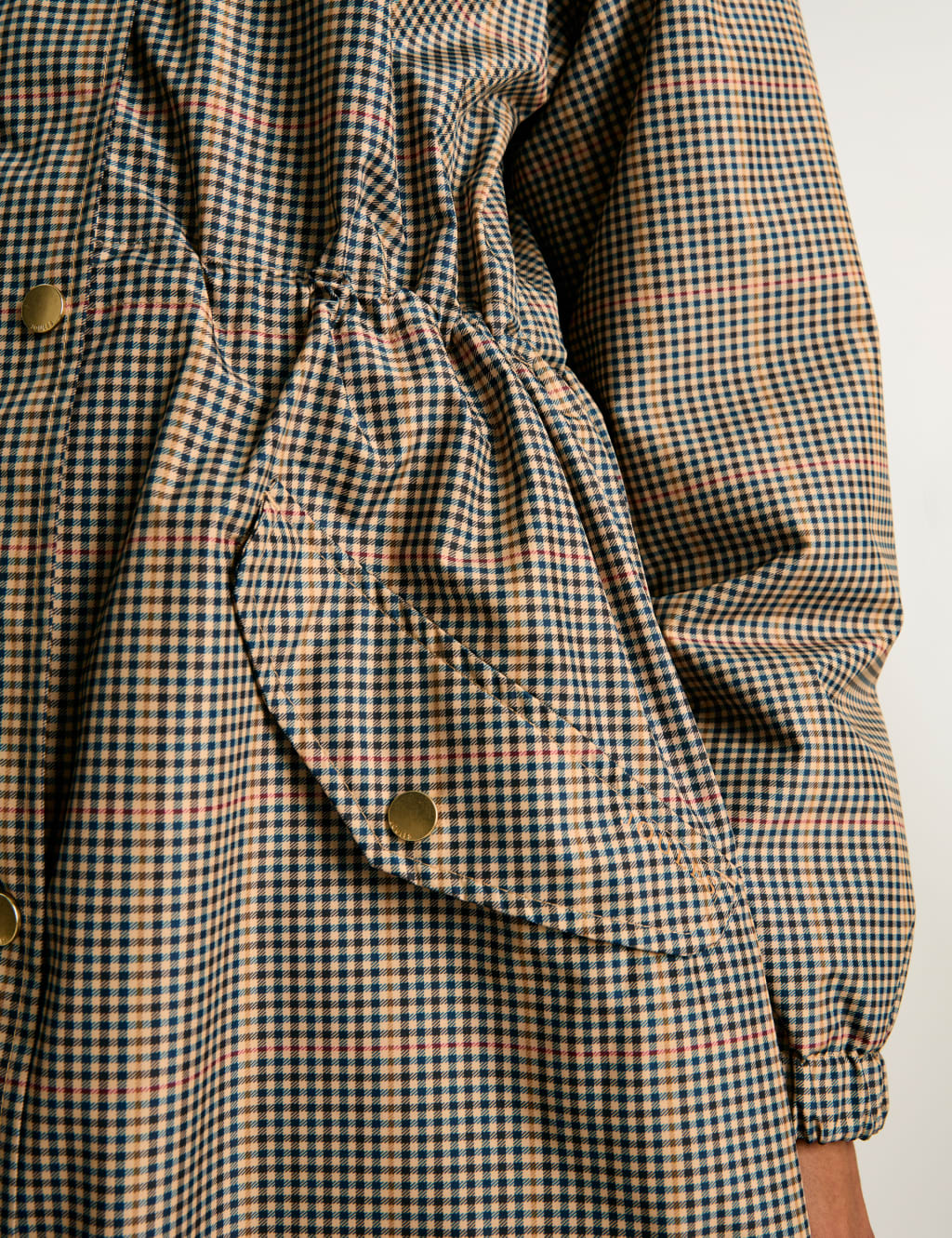 Waterproof Checked Lightweight Raincoat Joules M S