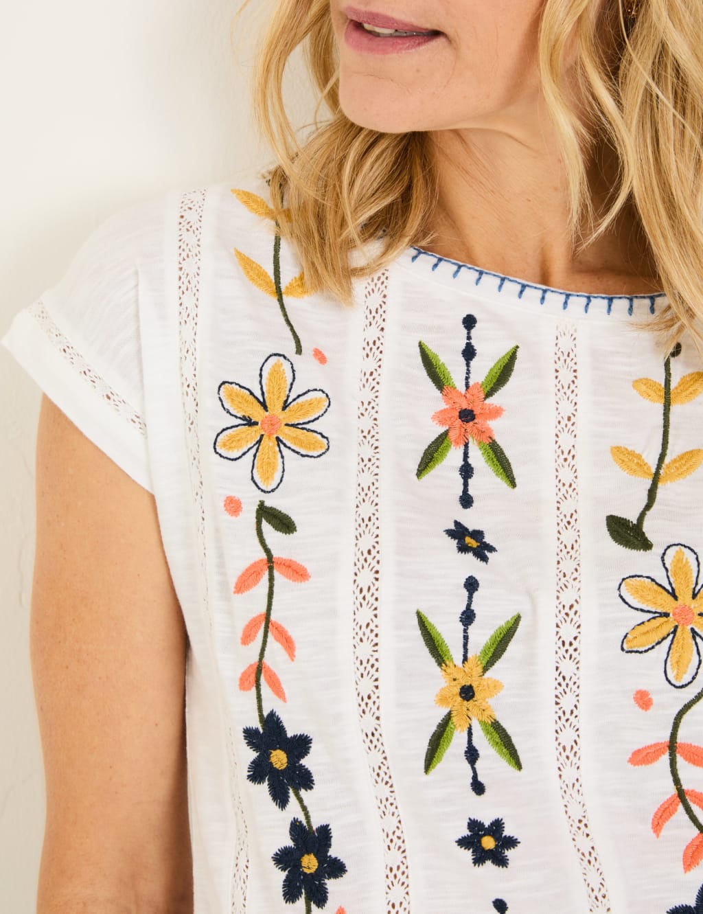 Cotton Rich Embroidered T-Shirt 5 of 6