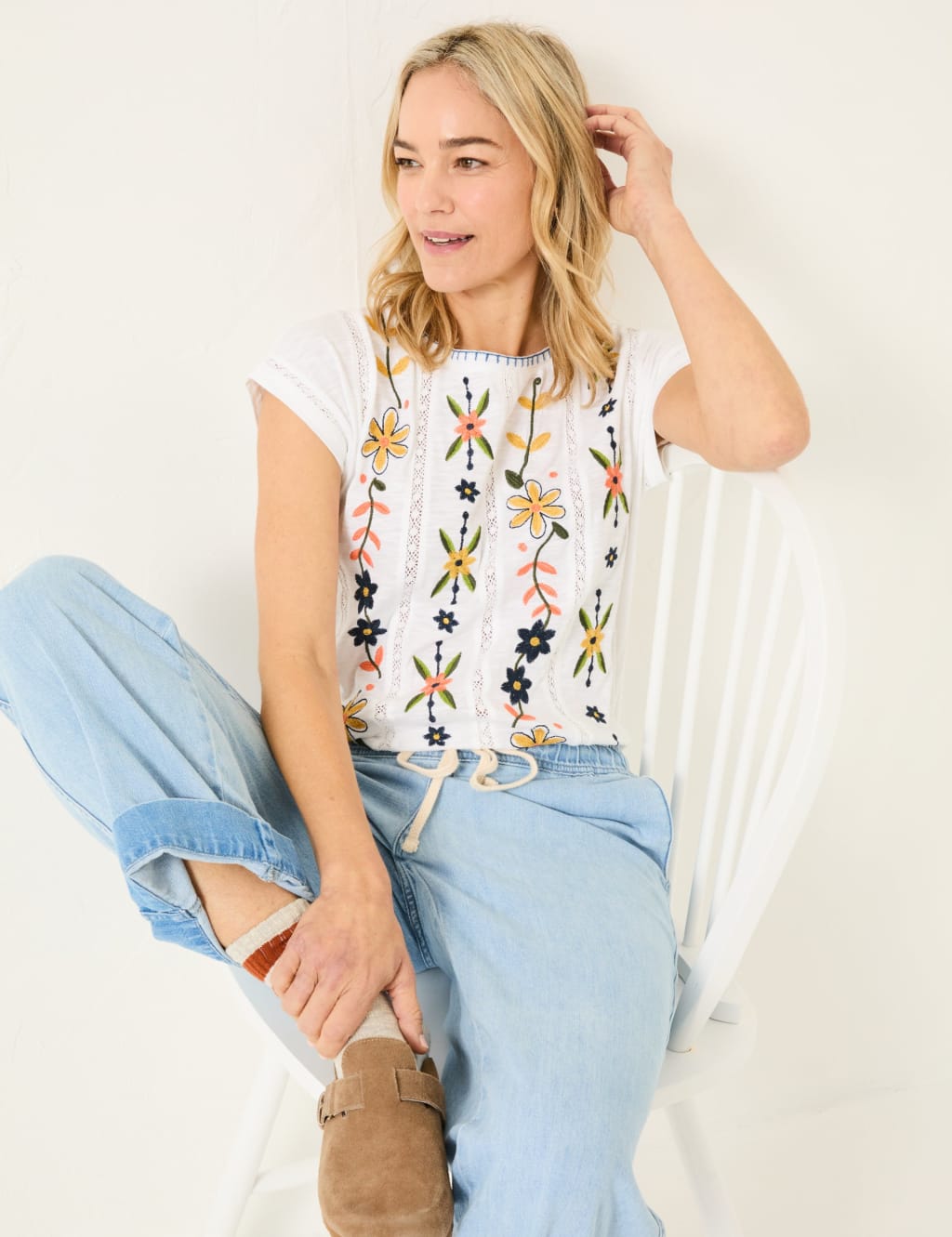 Cotton Rich Embroidered T-Shirt 6 of 6