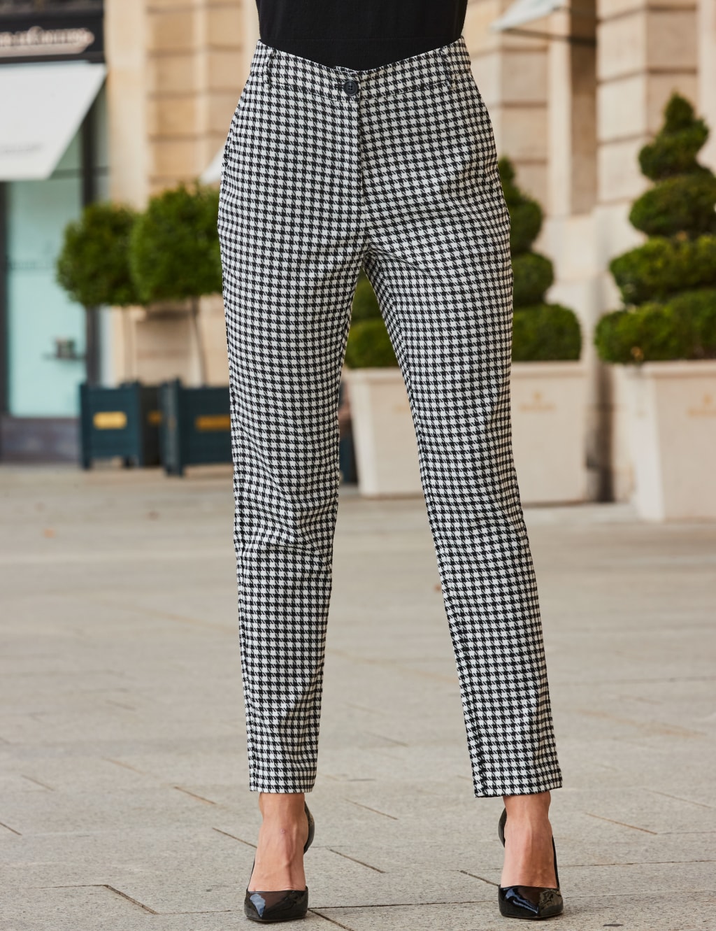Dogtooth cropped trousers hotsell