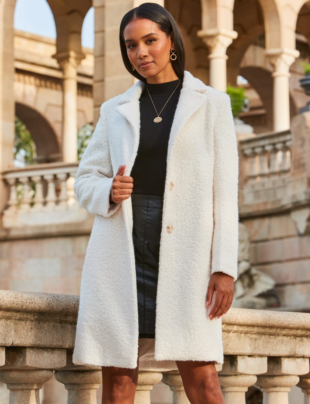 White single breasted coat store