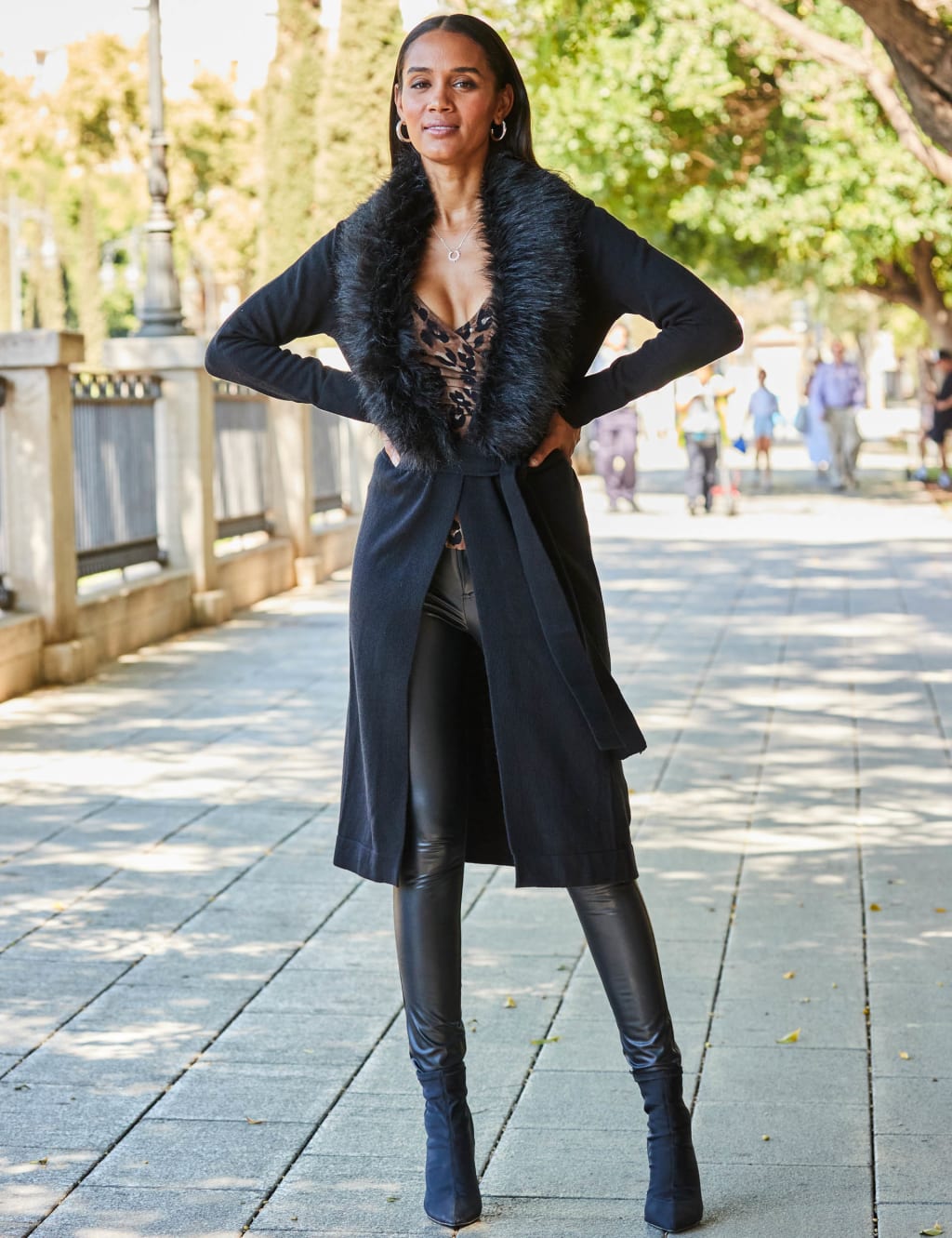 Belted longline cardigan shop
