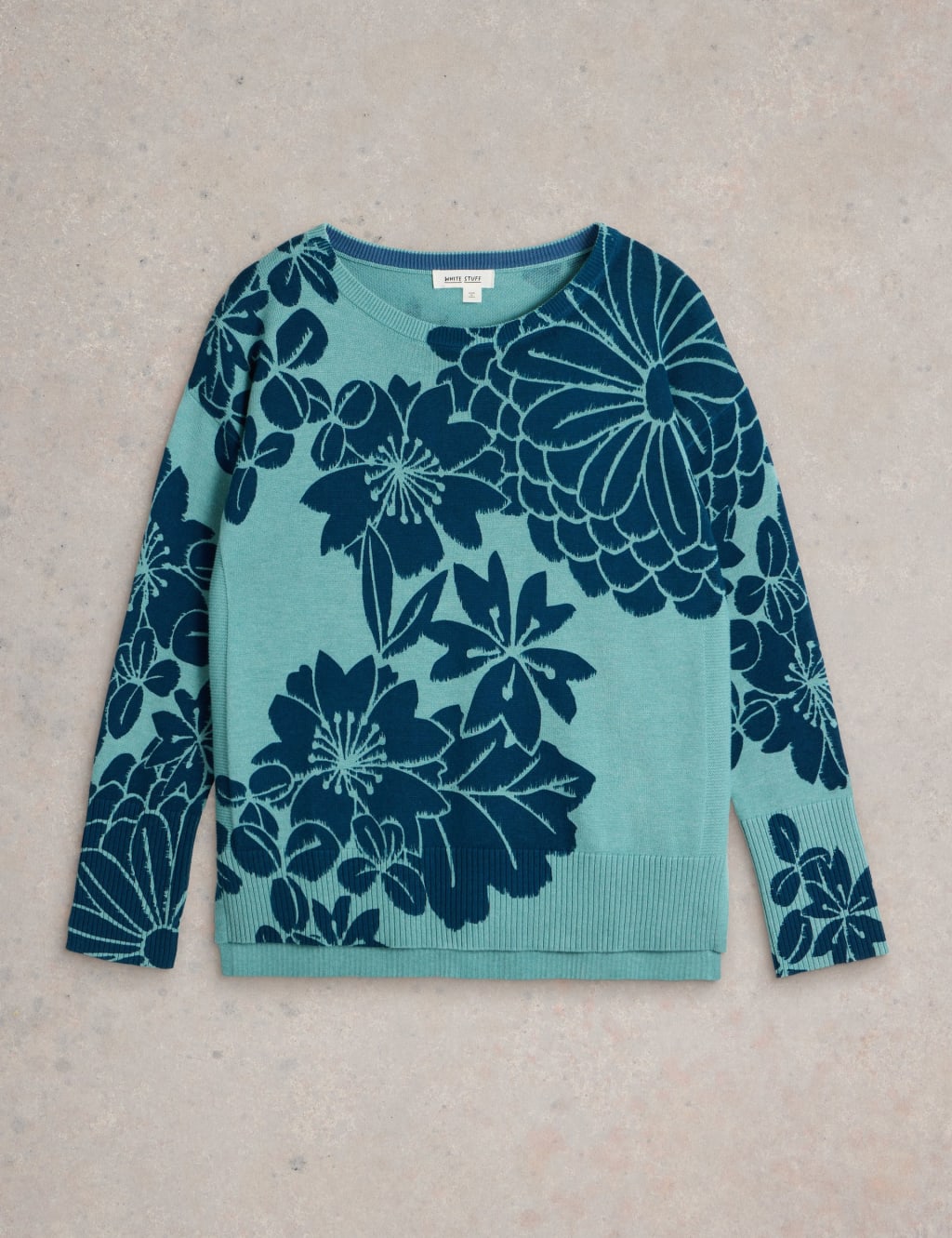 Cotton Rich Floral Crew Neck Jumper 2 of 6