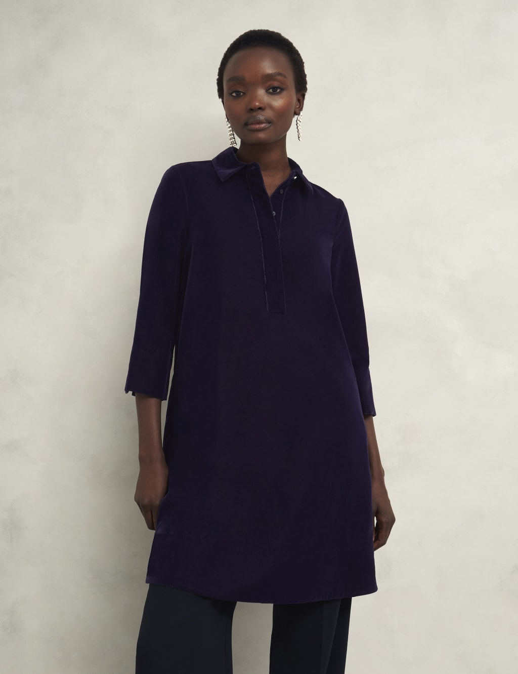 Velvet button down dress on sale