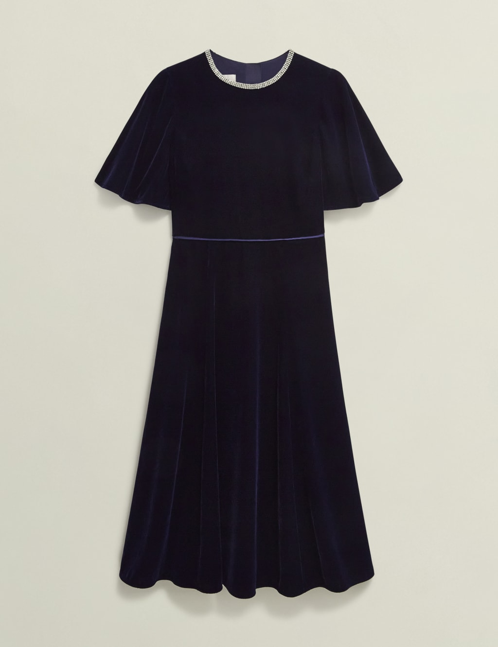 Velvet Embellished Midi Waisted Dress HOBBS M S