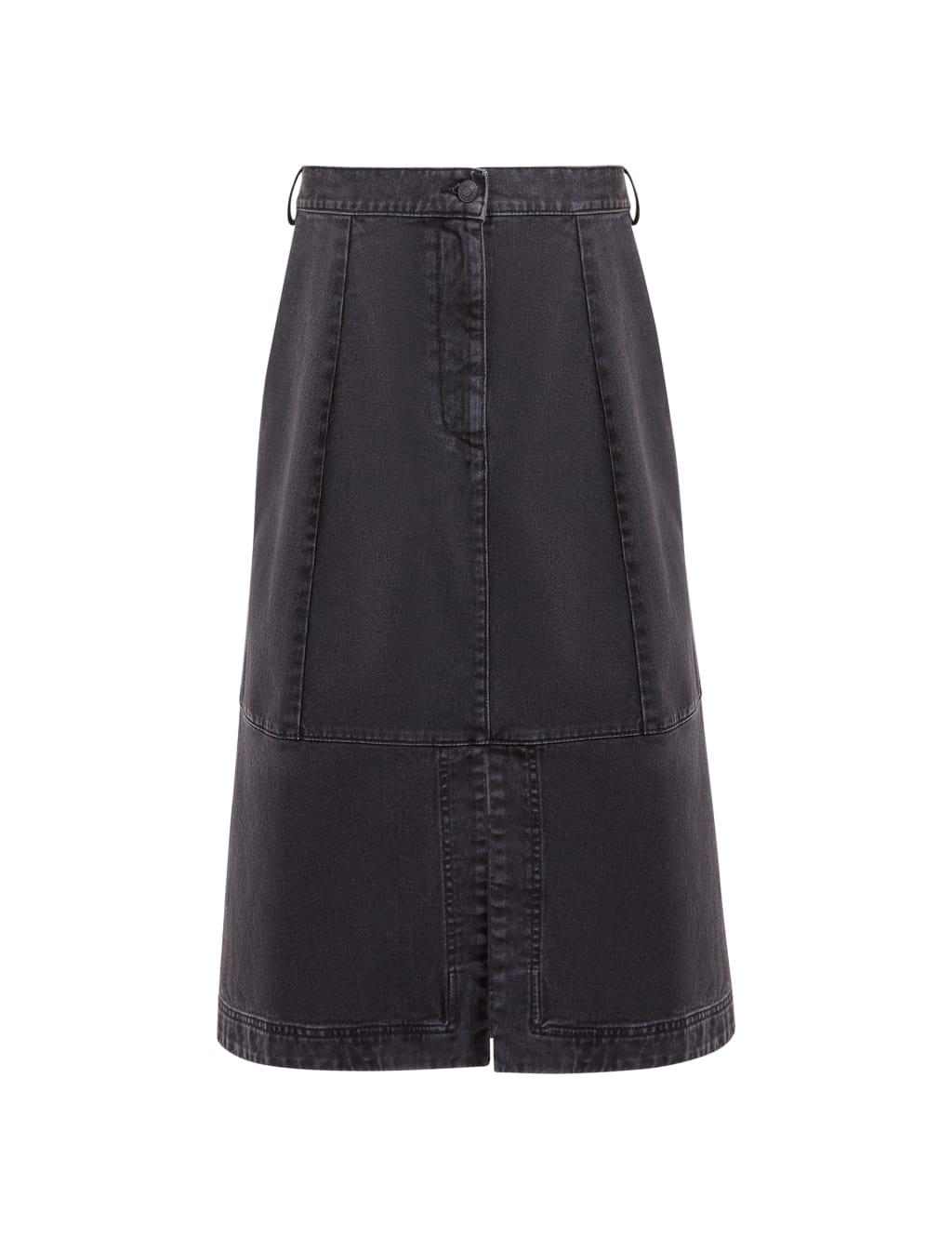 Denim Split Front Midi Skirt 2 of 4