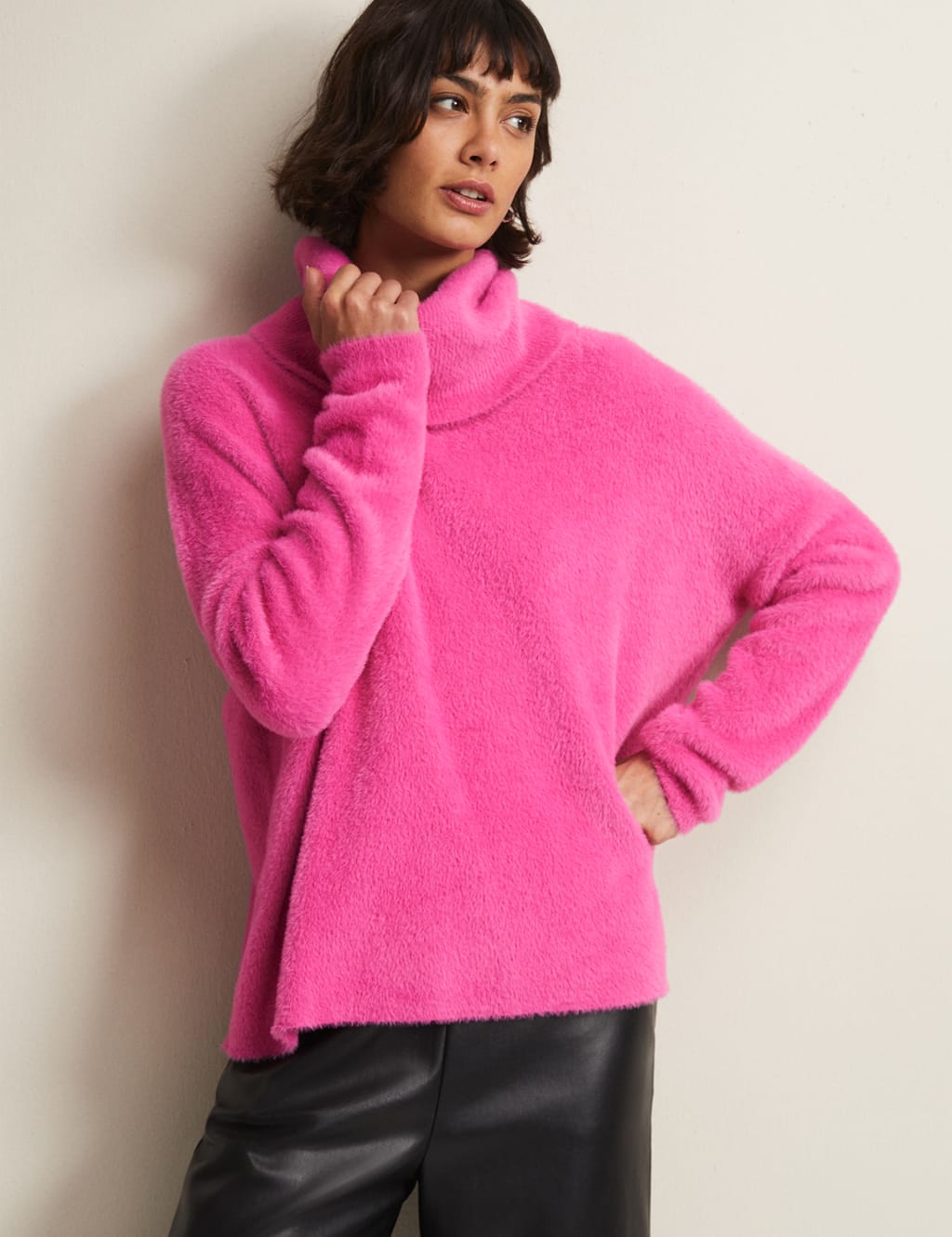 Textured Roll Neck Knitted Top 1 of 6