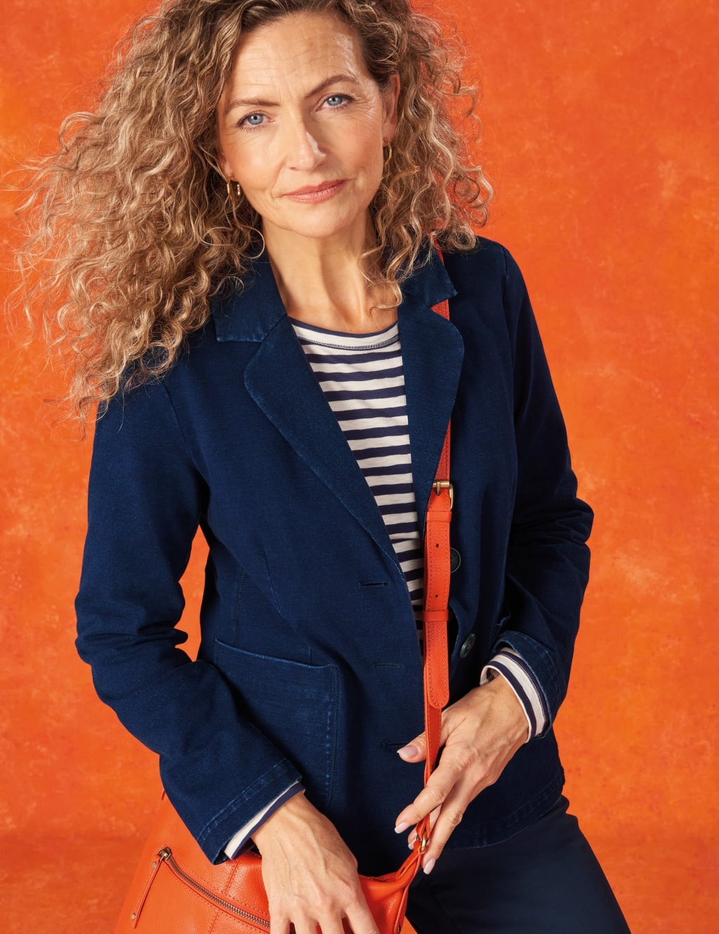 Women's blue blazer jacket discount