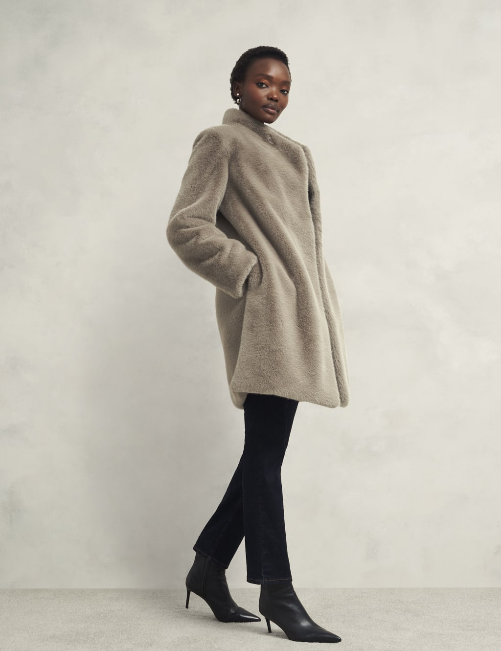Faux Fur Longline Coat