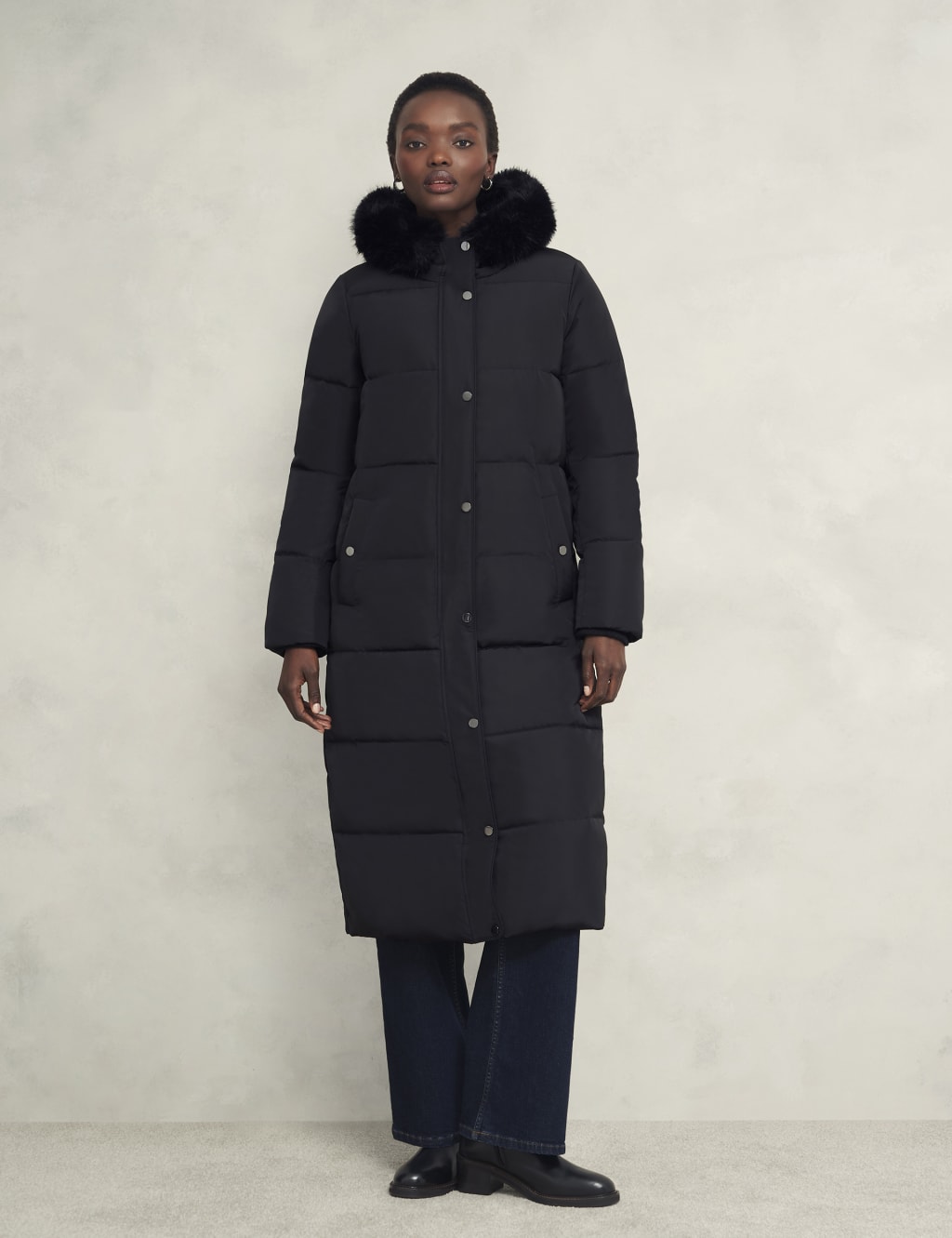 Padded Hooded Longline Puffer Coat HOBBS M S
