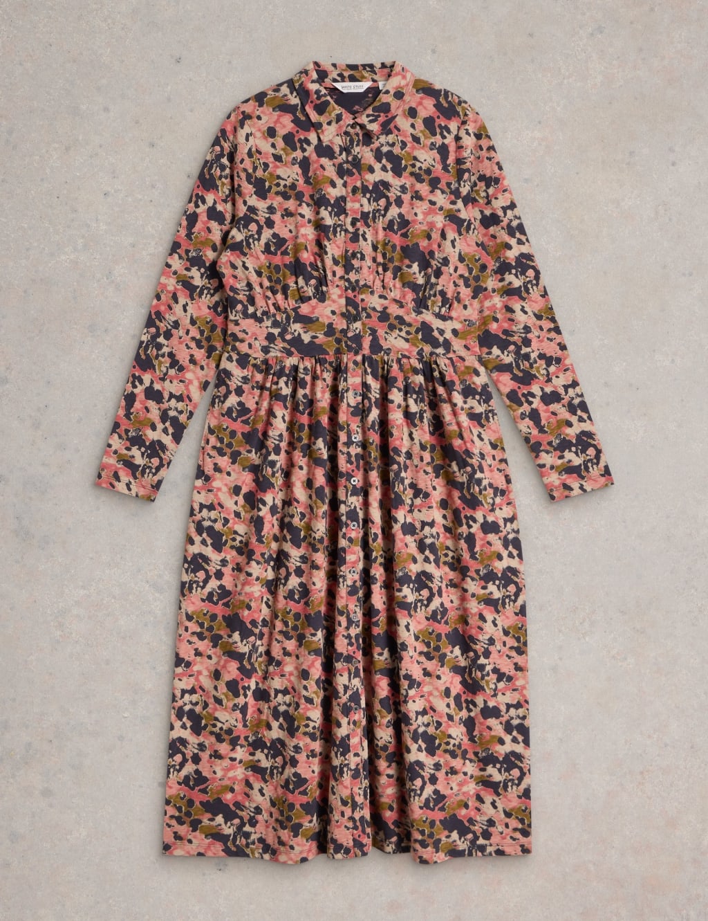 Jersey Printed Midi Shirt Dress 2 of 7