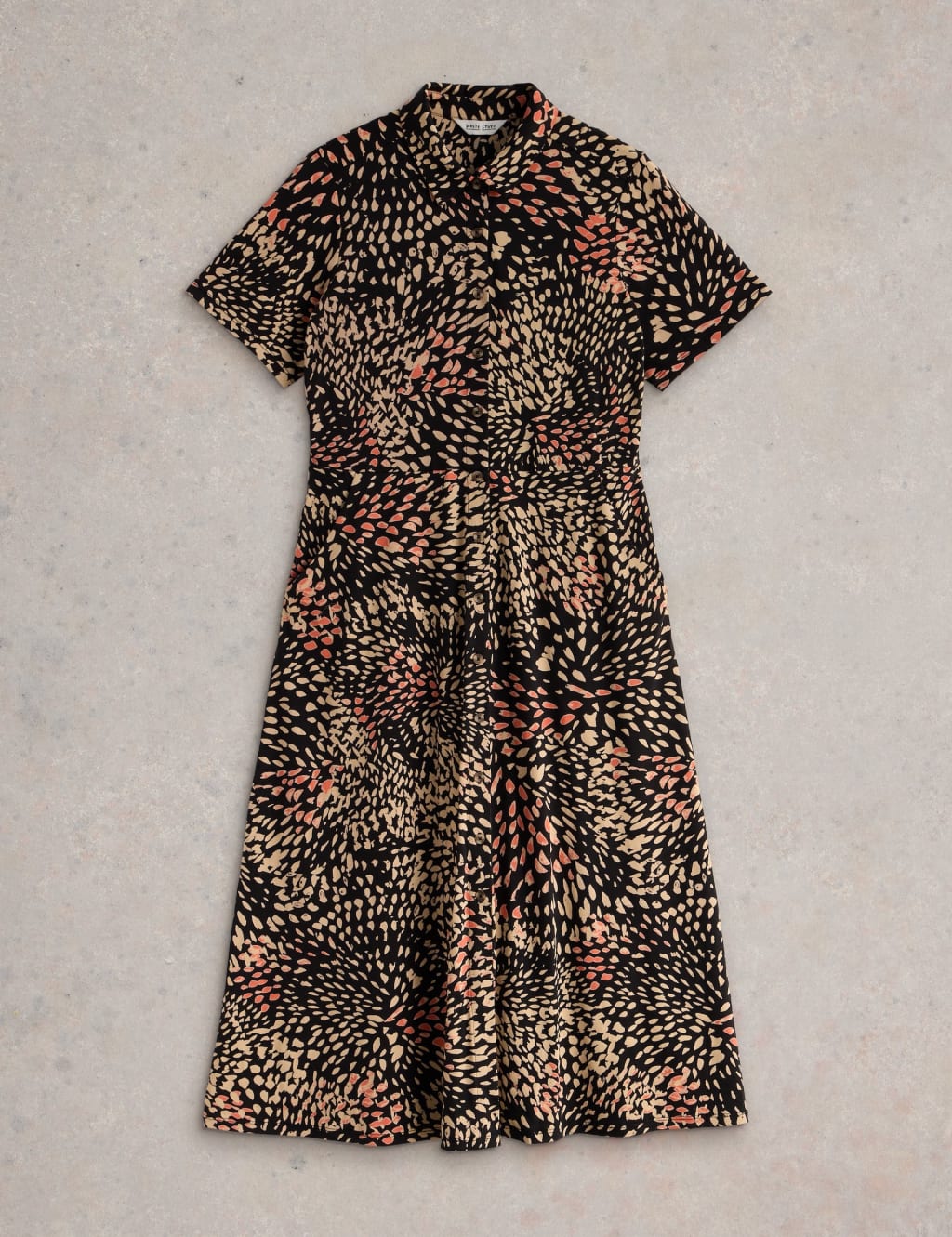 Jersey Printed Button Through Midi Dress 2 of 7